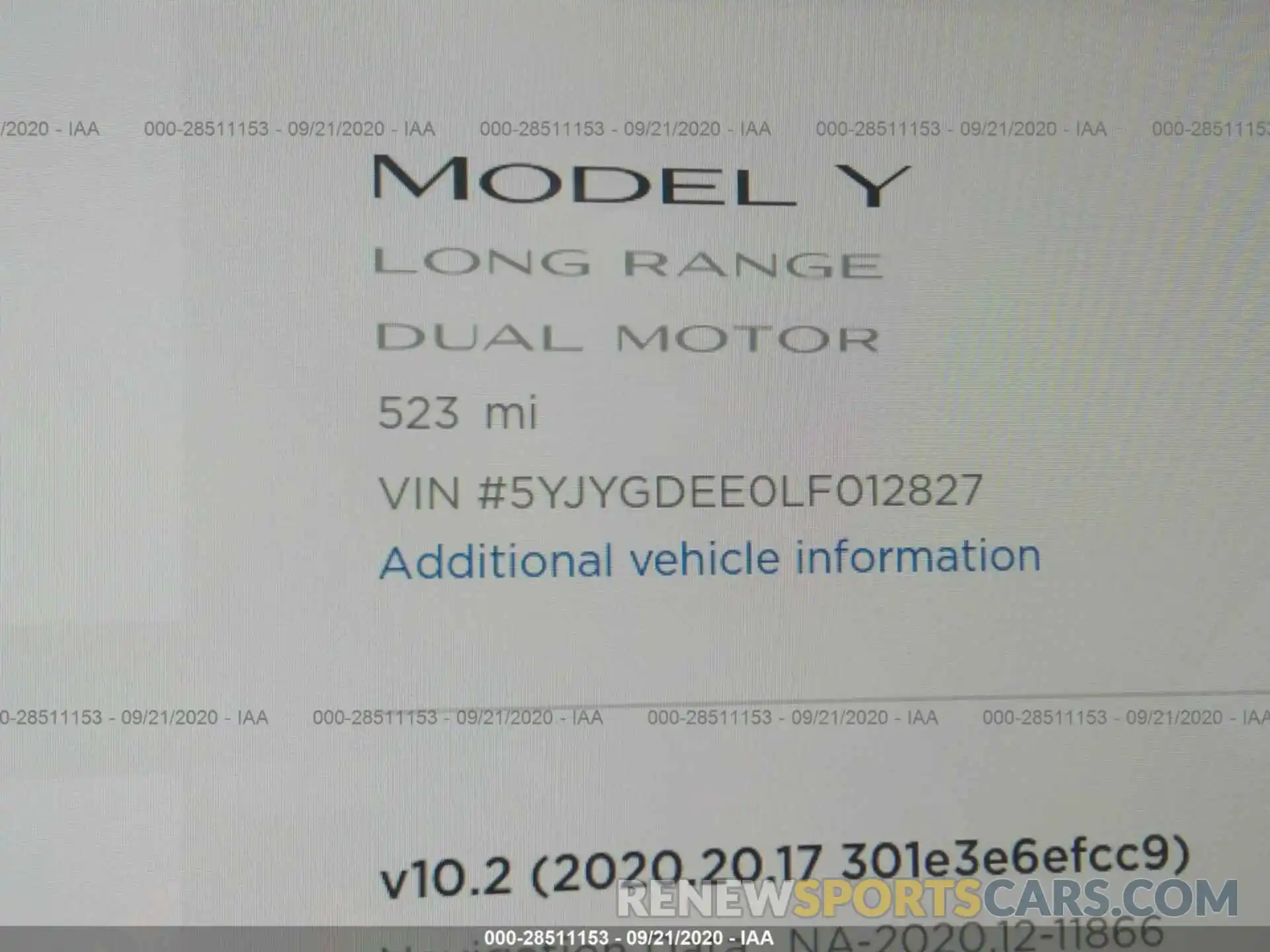 9 Фотография поврежденного автомобиля 5YJYGDEE0LF012827 TESLA MODEL Y 2020