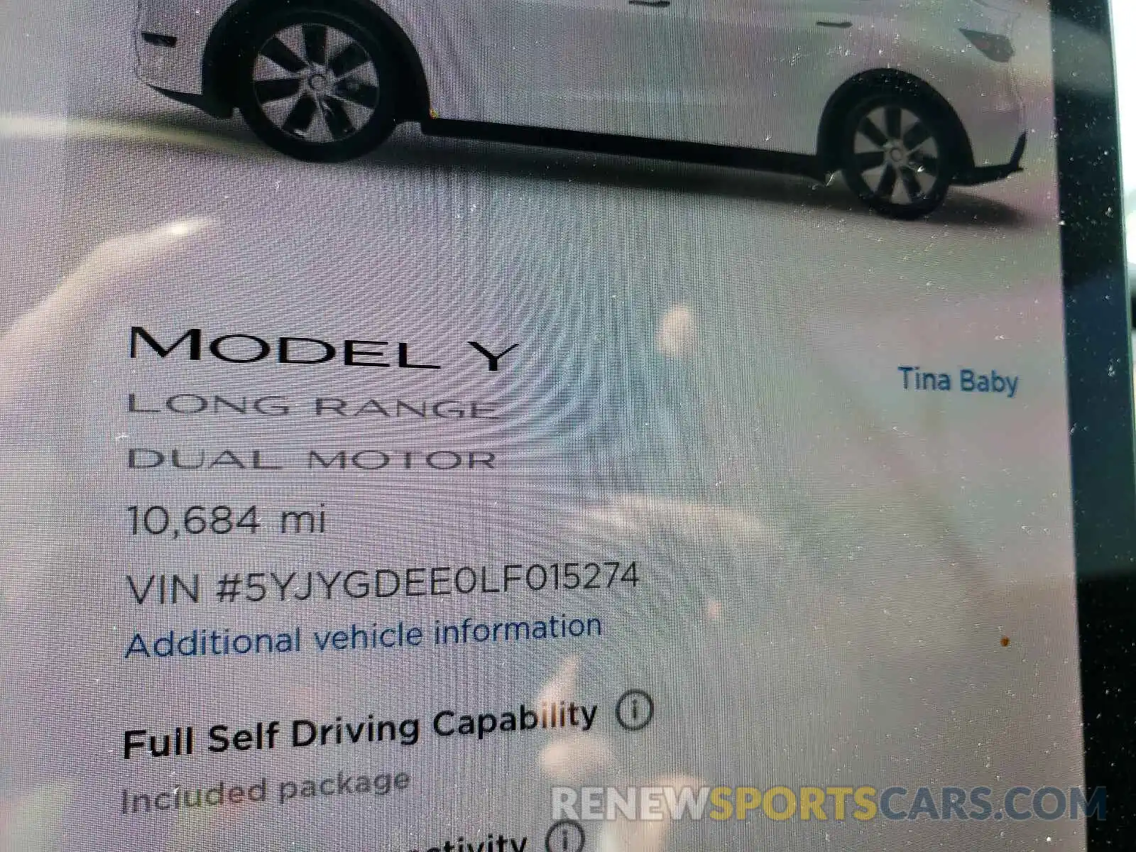 8 Photograph of a damaged car 5YJYGDEE0LF015274 TESLA MODEL Y 2020