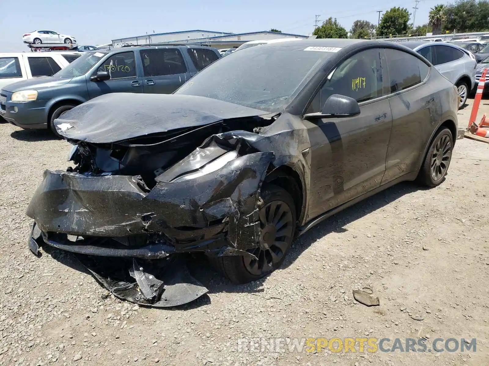 2 Photograph of a damaged car 5YJYGDEE0LF017736 TESLA MODEL Y 2020