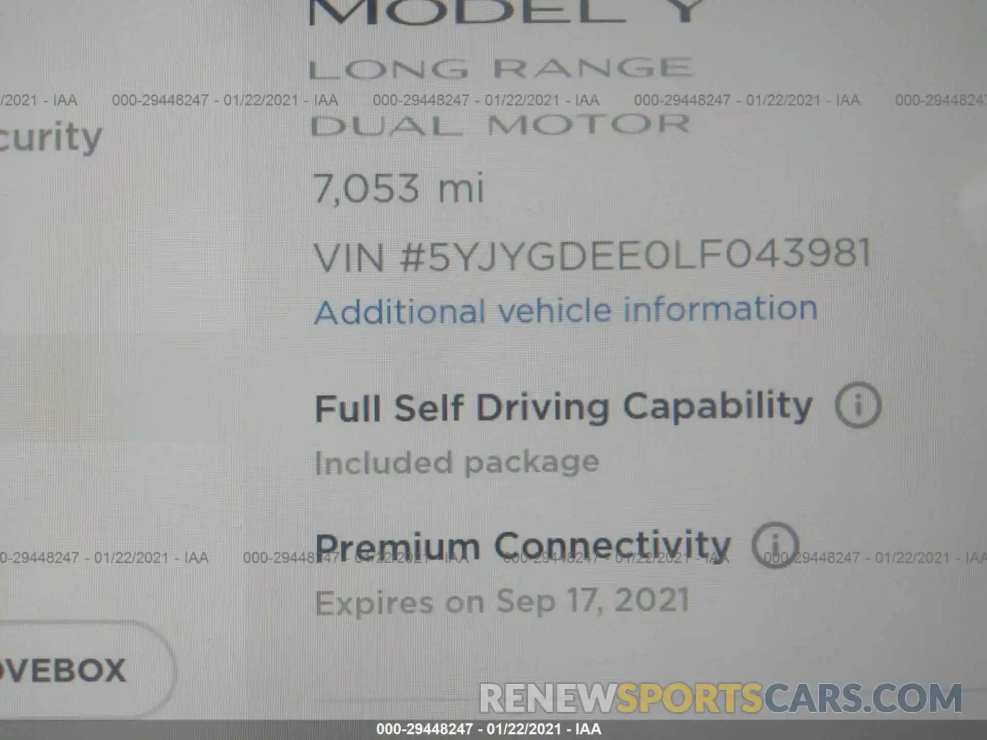 7 Photograph of a damaged car 5YJYGDEE0LF043981 TESLA MODEL Y 2020