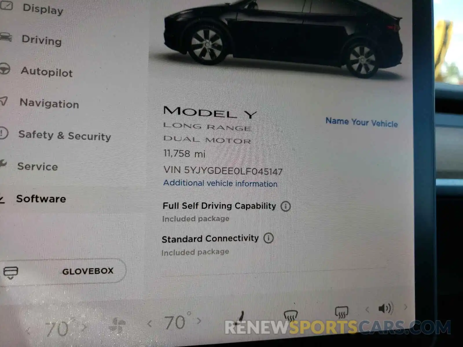 8 Photograph of a damaged car 5YJYGDEE0LF045147 TESLA MODEL Y 2020