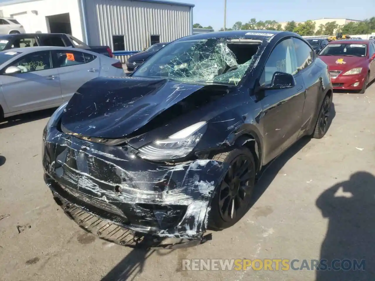 2 Photograph of a damaged car 5YJYGDEE0LF048954 TESLA MODEL Y 2020