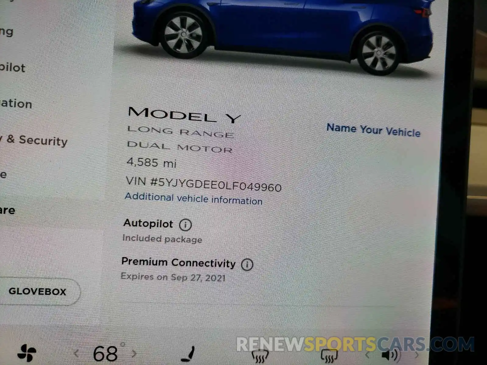 10 Photograph of a damaged car 5YJYGDEE0LF049960 TESLA MODEL Y 2020