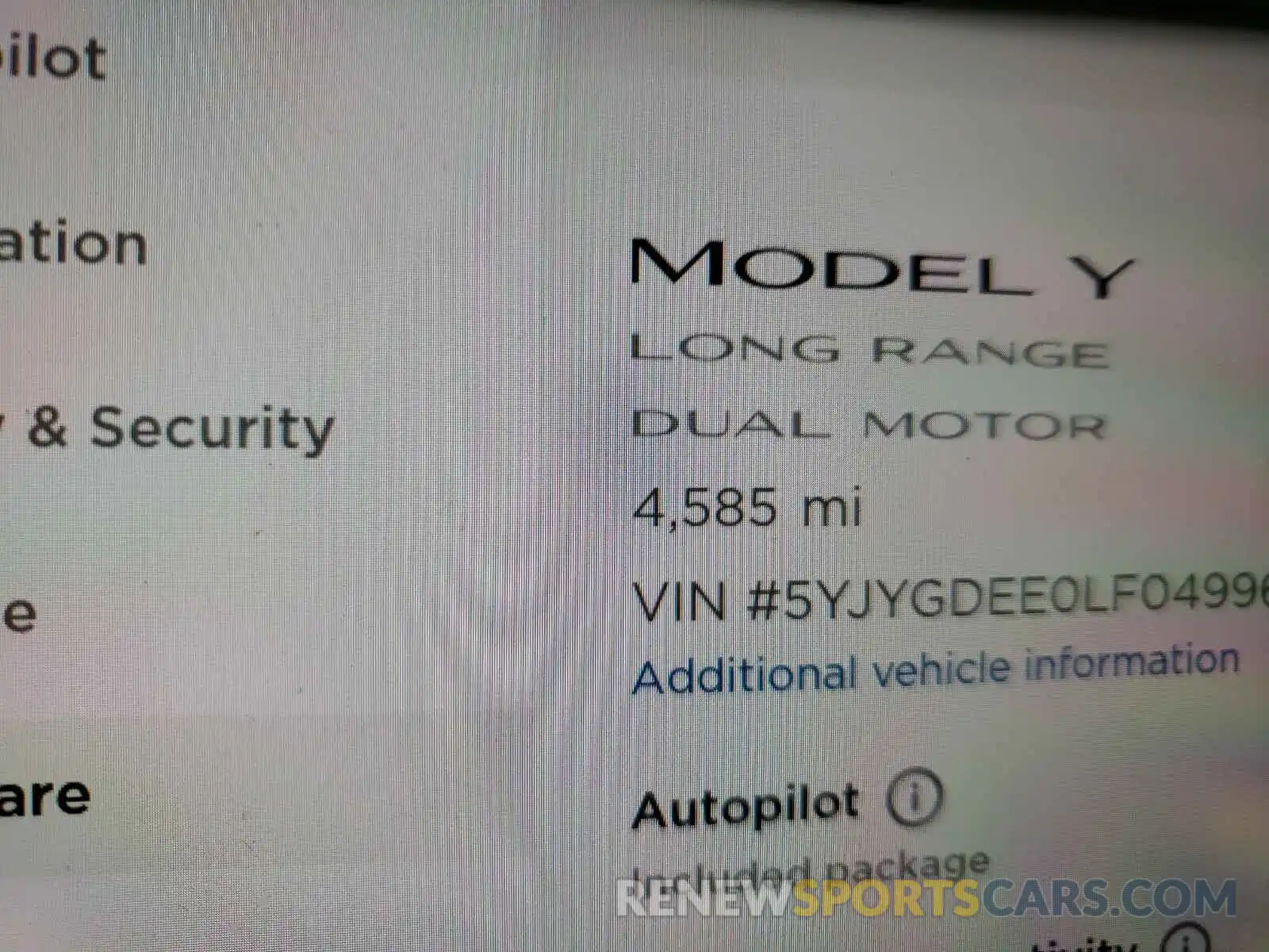 8 Фотография поврежденного автомобиля 5YJYGDEE0LF049960 TESLA MODEL Y 2020