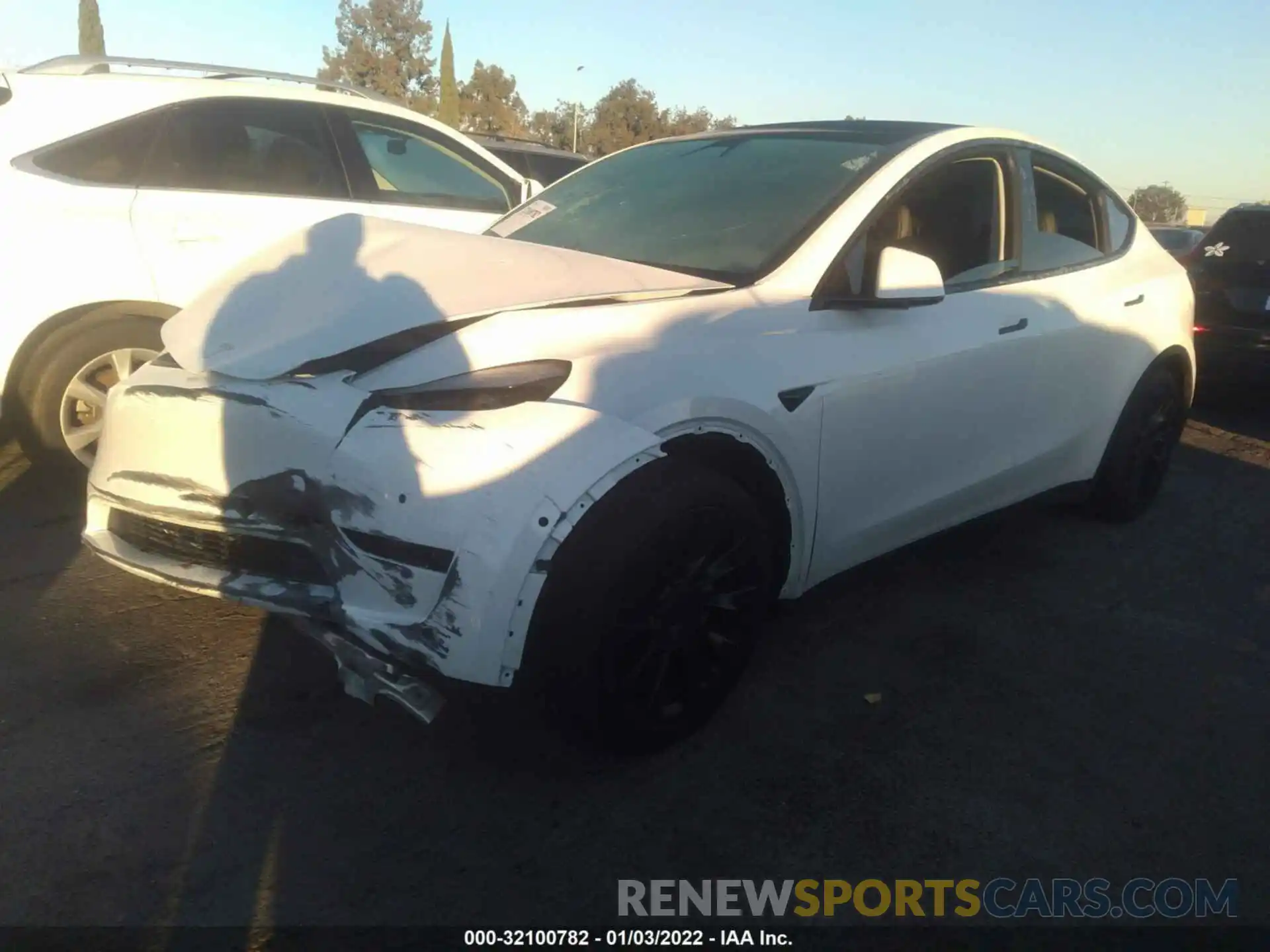 2 Photograph of a damaged car 5YJYGDEE0LF056195 TESLA MODEL Y 2020