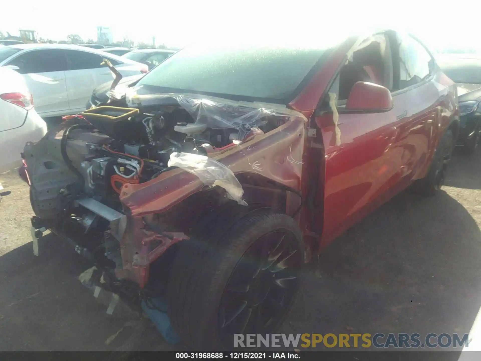 2 Photograph of a damaged car 5YJYGDEE0LF057265 TESLA MODEL Y 2020