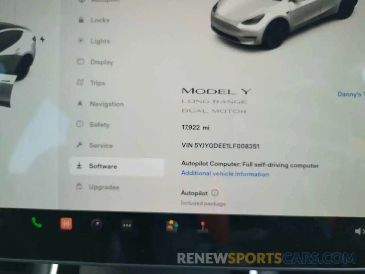 8 Photograph of a damaged car 5YJYGDEE1LF008351 TESLA MODEL Y 2020