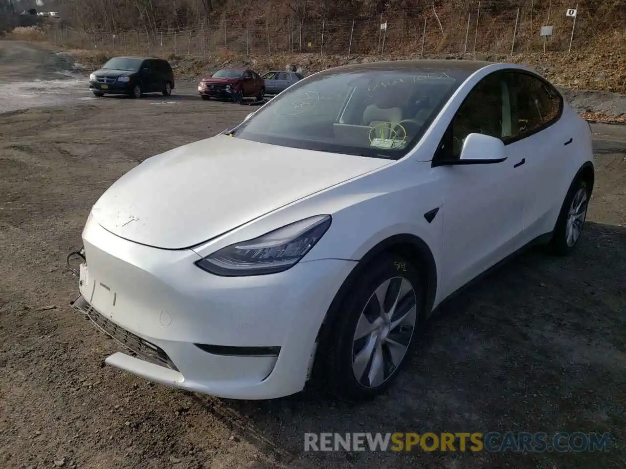 2 Photograph of a damaged car 5YJYGDEE1LF009645 TESLA MODEL Y 2020