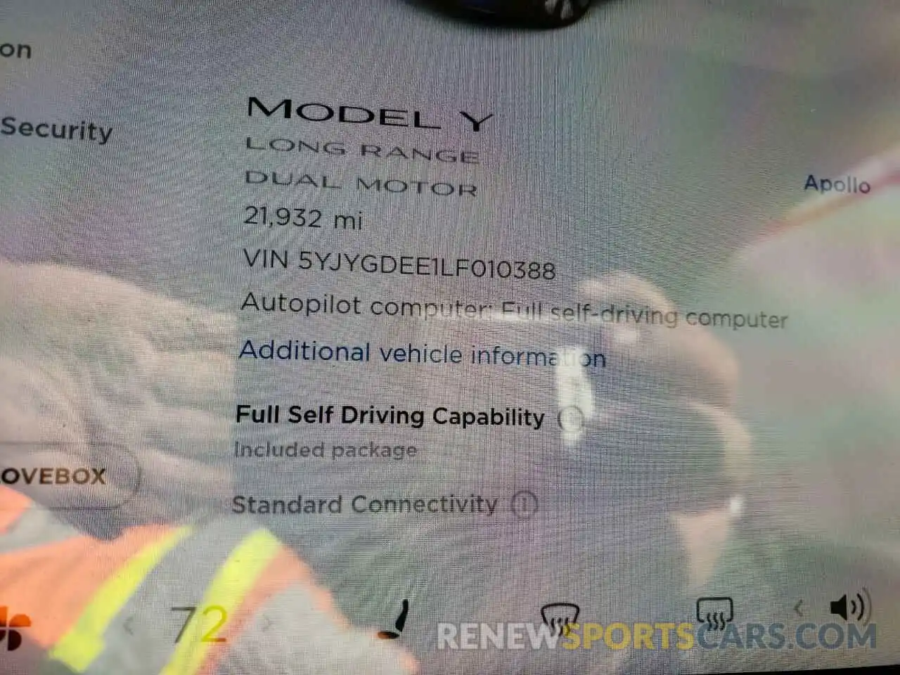 8 Photograph of a damaged car 5YJYGDEE1LF010388 TESLA MODEL Y 2020