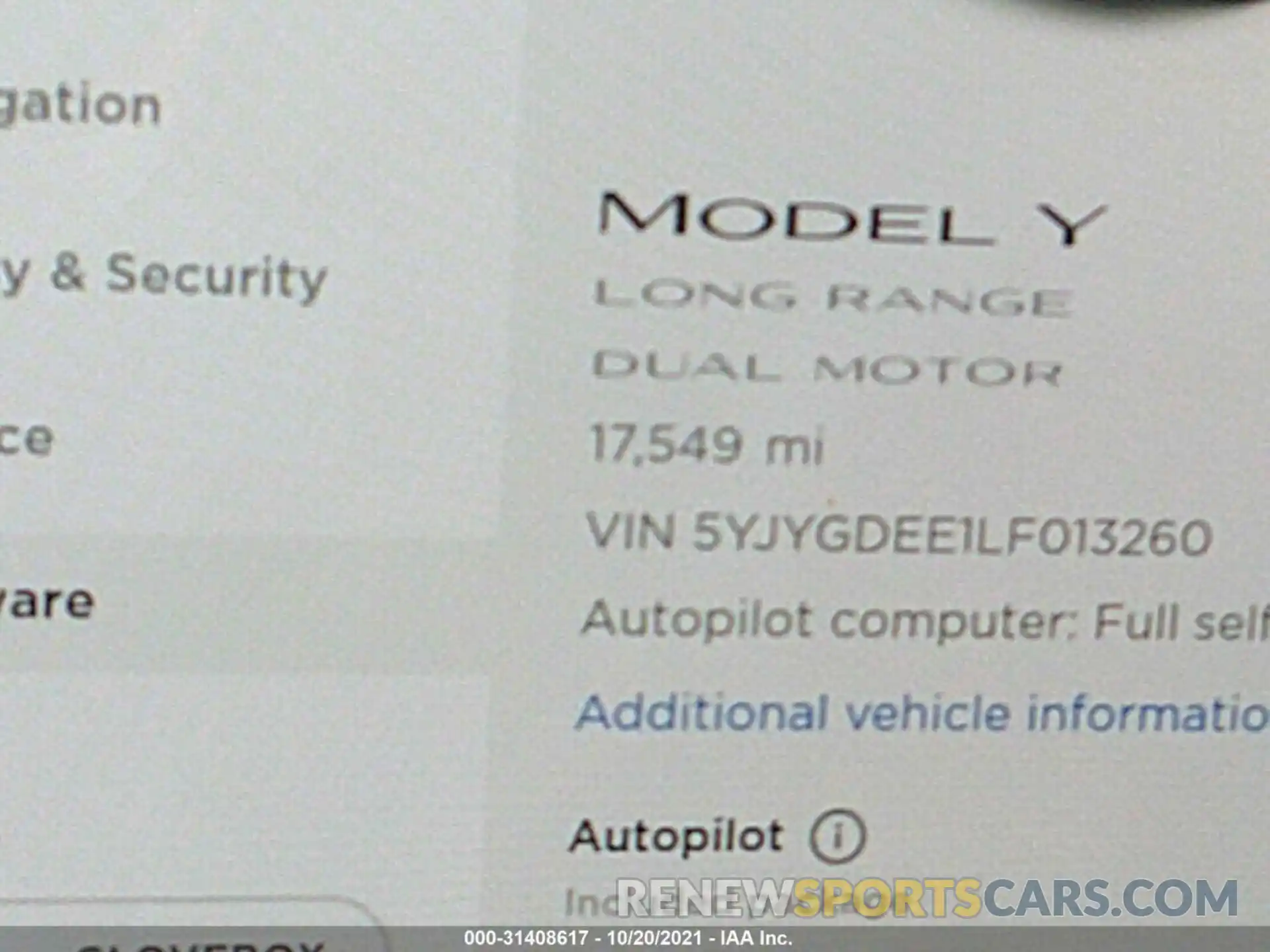 7 Photograph of a damaged car 5YJYGDEE1LF013260 TESLA MODEL Y 2020