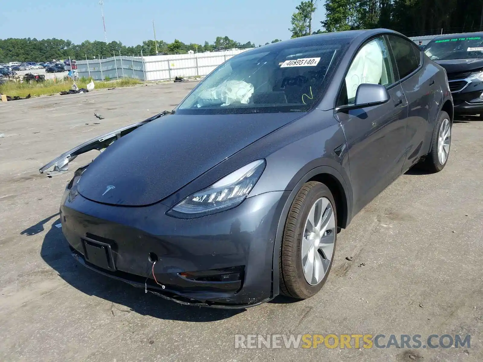 2 Photograph of a damaged car 5YJYGDEE1LF013372 TESLA MODEL Y 2020