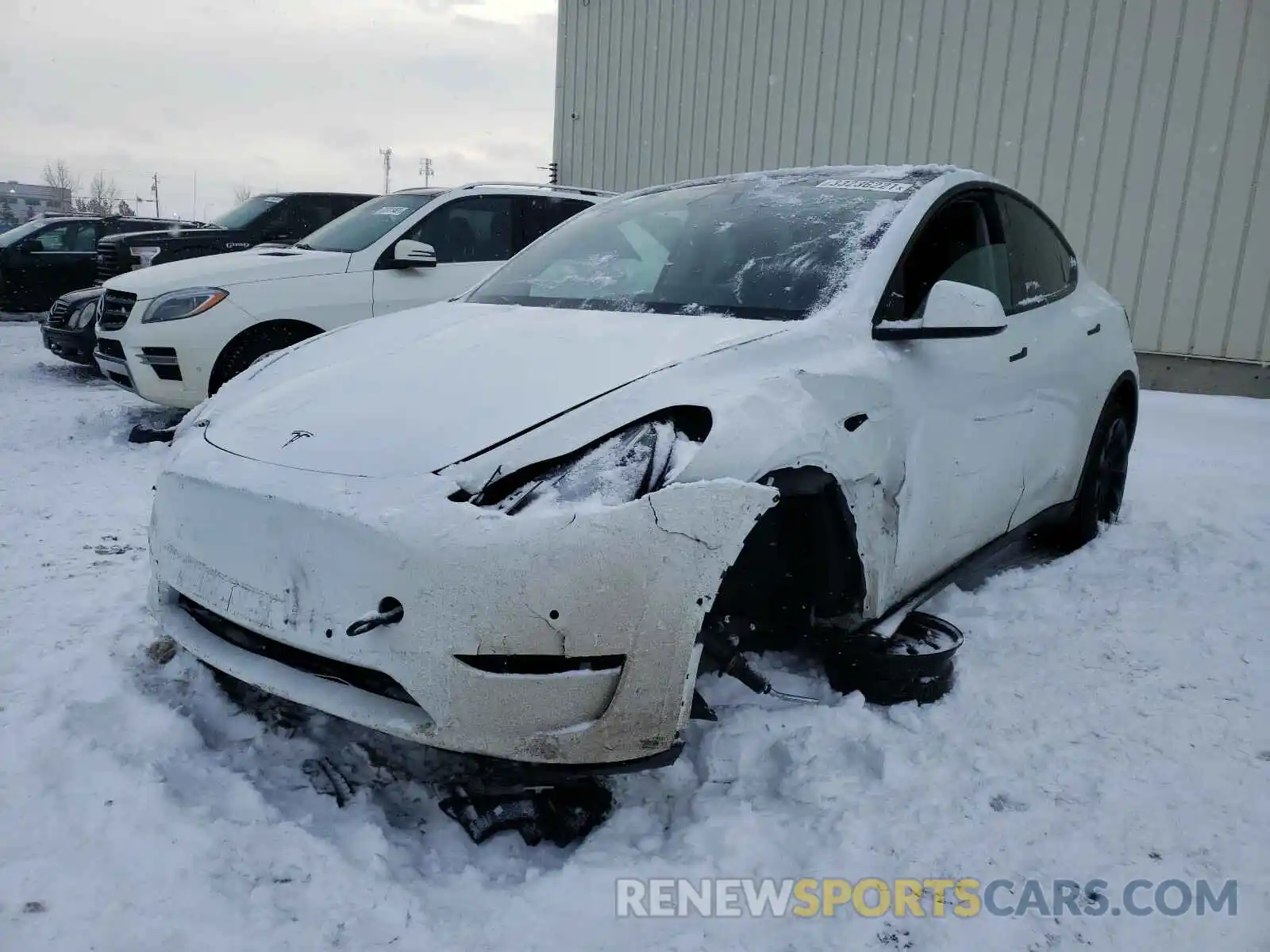 2 Photograph of a damaged car 5YJYGDEE1LF019303 TESLA MODEL Y 2020