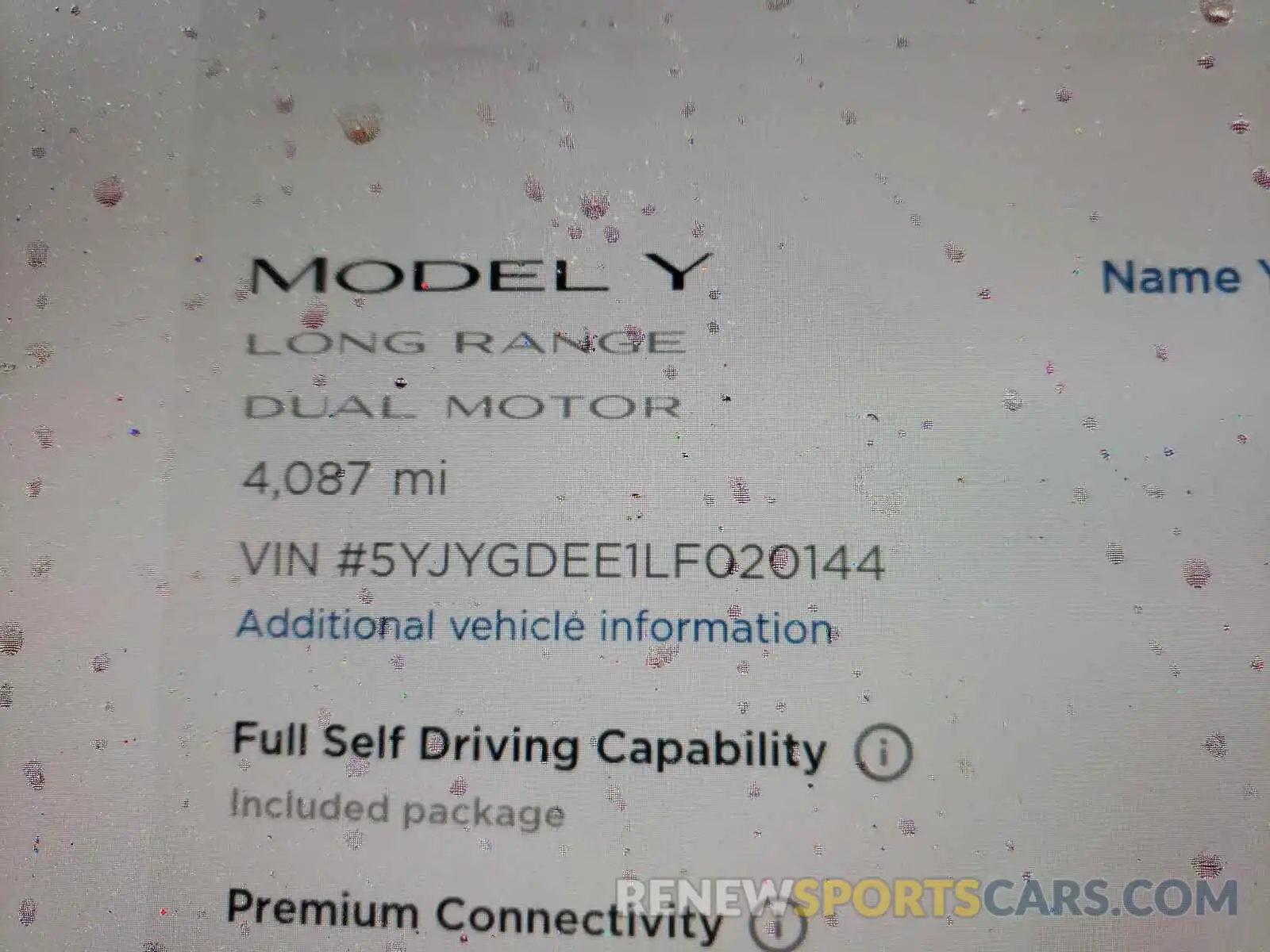 8 Photograph of a damaged car 5YJYGDEE1LF020144 TESLA MODEL Y 2020