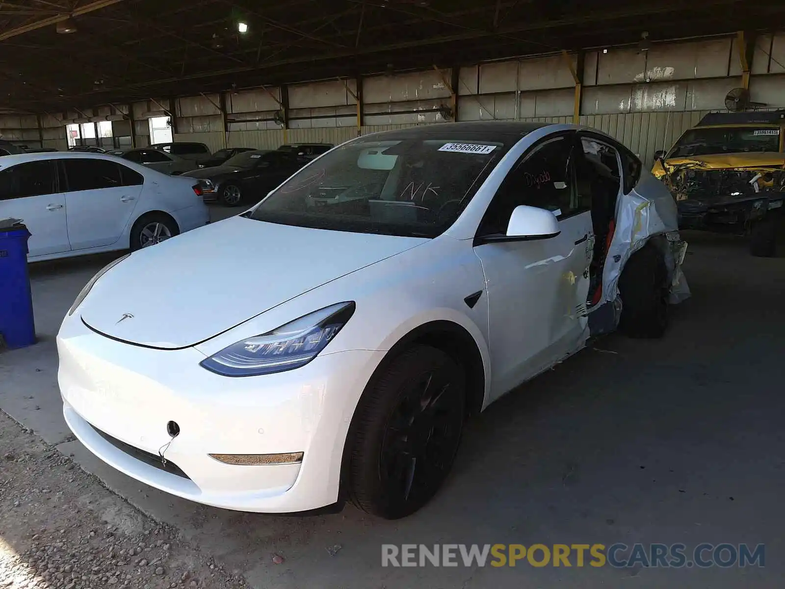 2 Photograph of a damaged car 5YJYGDEE1LF022394 TESLA MODEL Y 2020