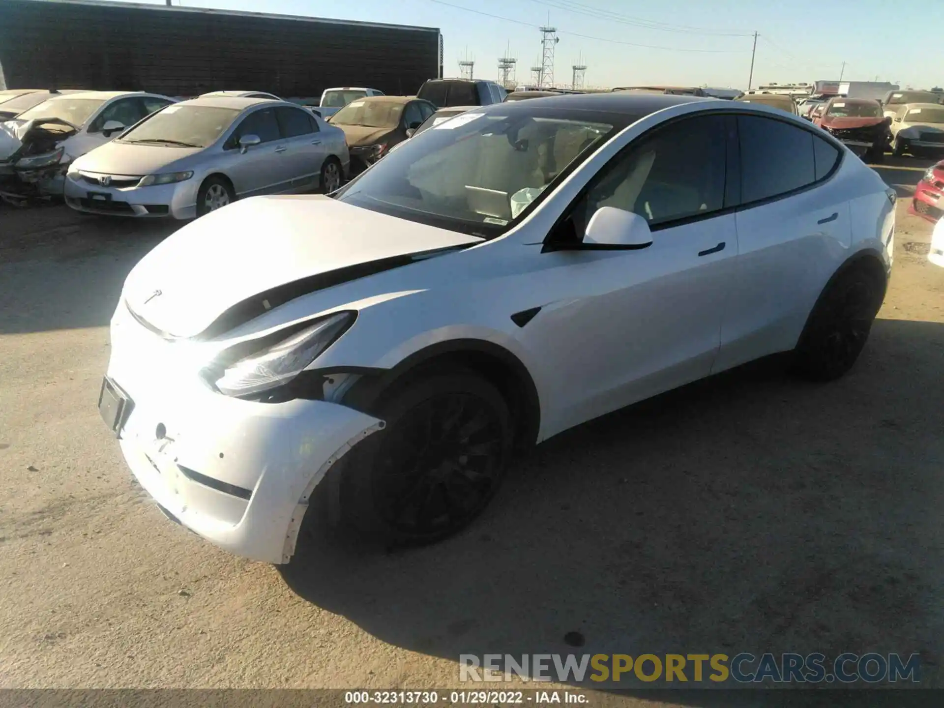 2 Photograph of a damaged car 5YJYGDEE1LF032875 TESLA MODEL Y 2020