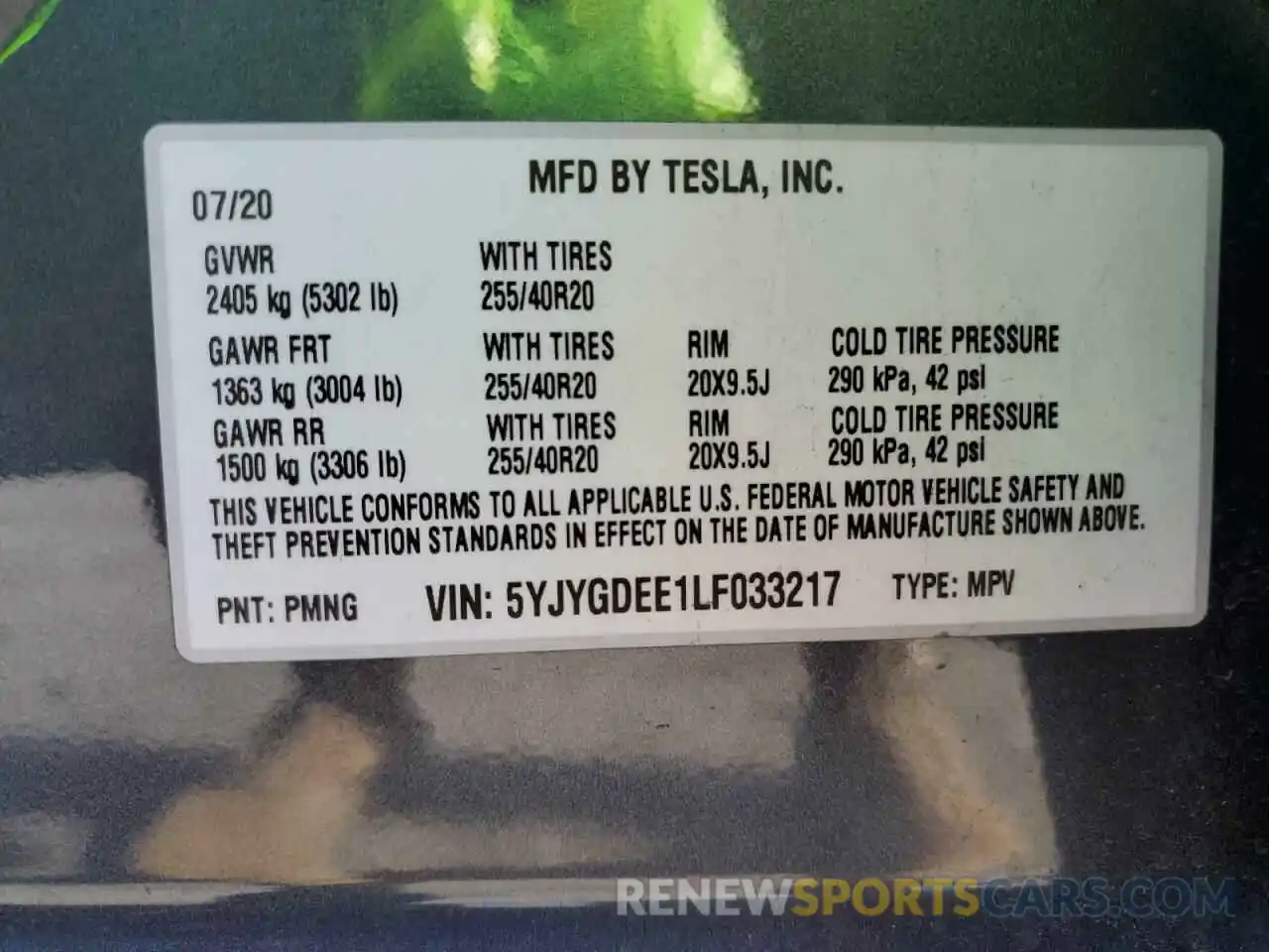 12 Photograph of a damaged car 5YJYGDEE1LF033217 TESLA MODEL Y 2020