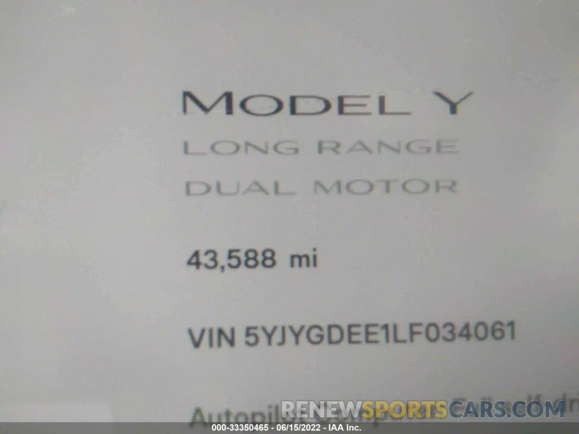 7 Фотография поврежденного автомобиля 5YJYGDEE1LF034061 TESLA MODEL Y 2020