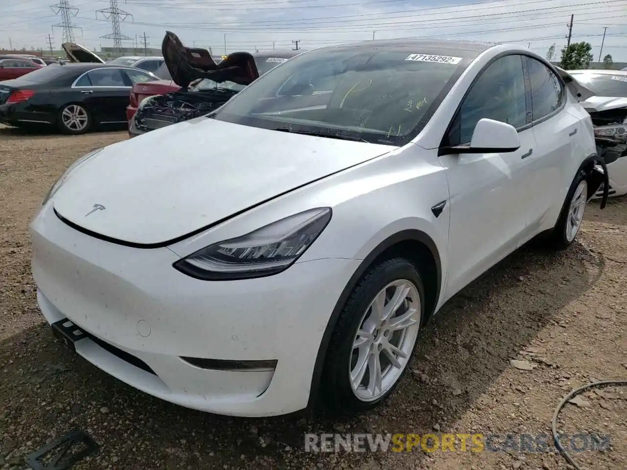 2 Фотография поврежденного автомобиля 5YJYGDEE1LF042080 TESLA MODEL Y 2020