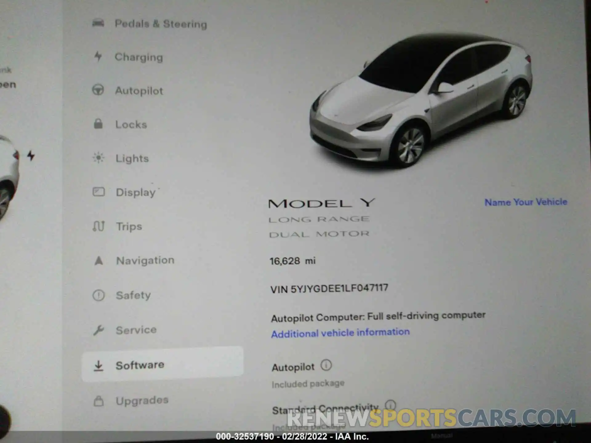 7 Photograph of a damaged car 5YJYGDEE1LF047117 TESLA MODEL Y 2020