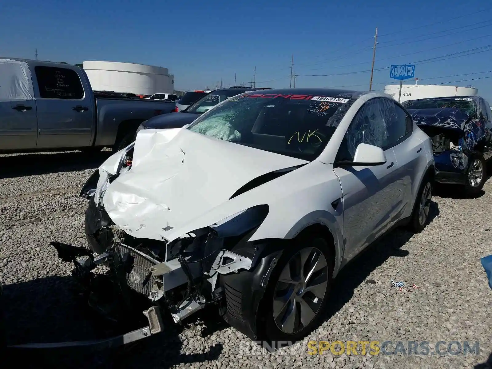 2 Photograph of a damaged car 5YJYGDEE2LF006429 TESLA MODEL Y 2020