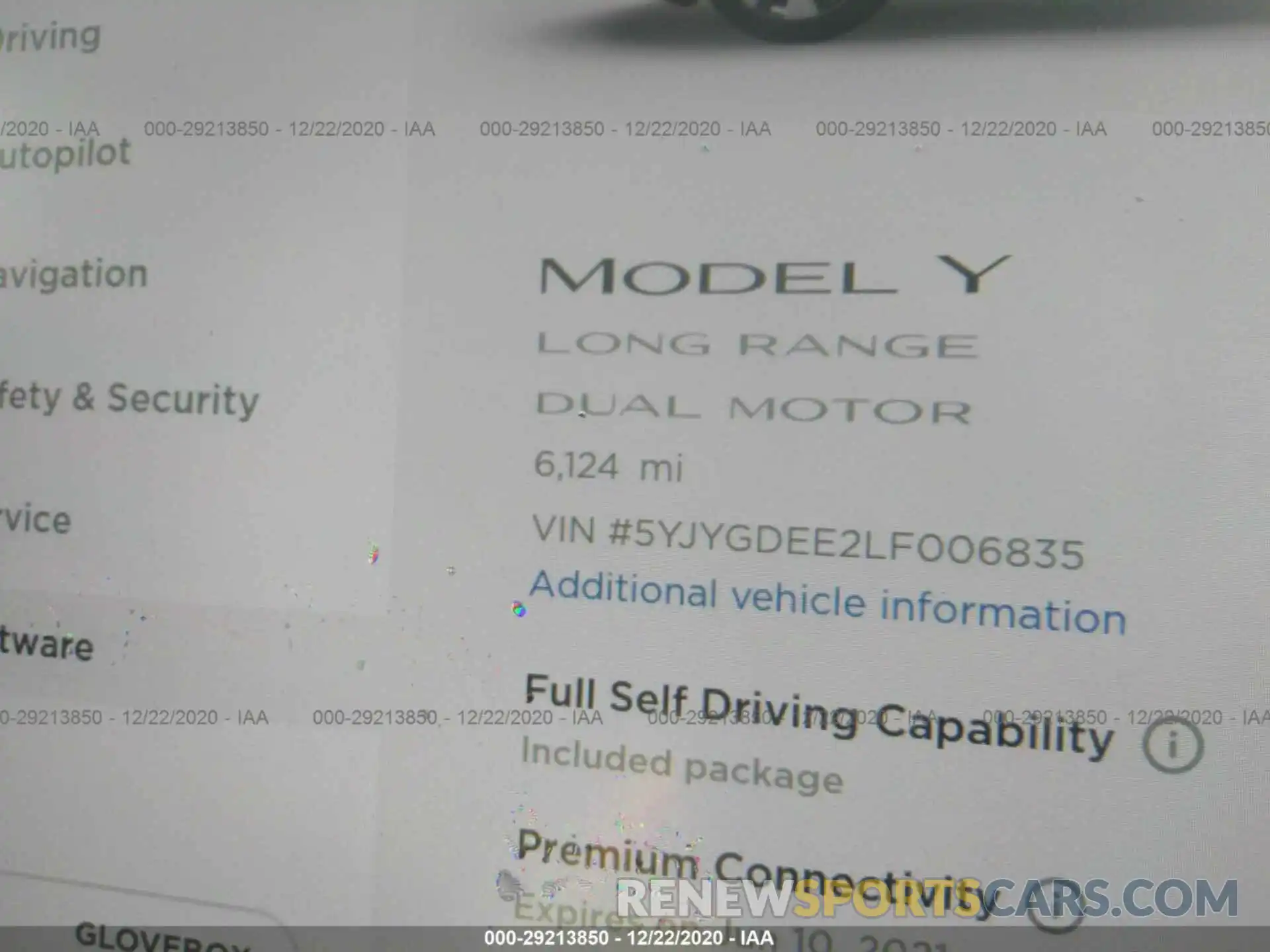 7 Photograph of a damaged car 5YJYGDEE2LF006835 TESLA MODEL Y 2020