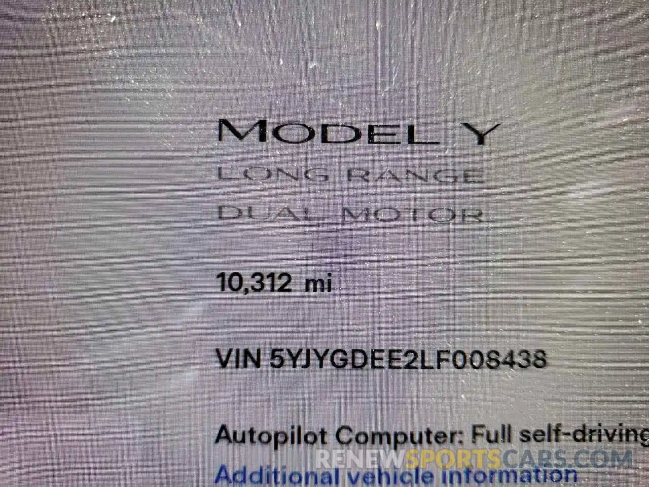 8 Photograph of a damaged car 5YJYGDEE2LF008438 TESLA MODEL Y 2020