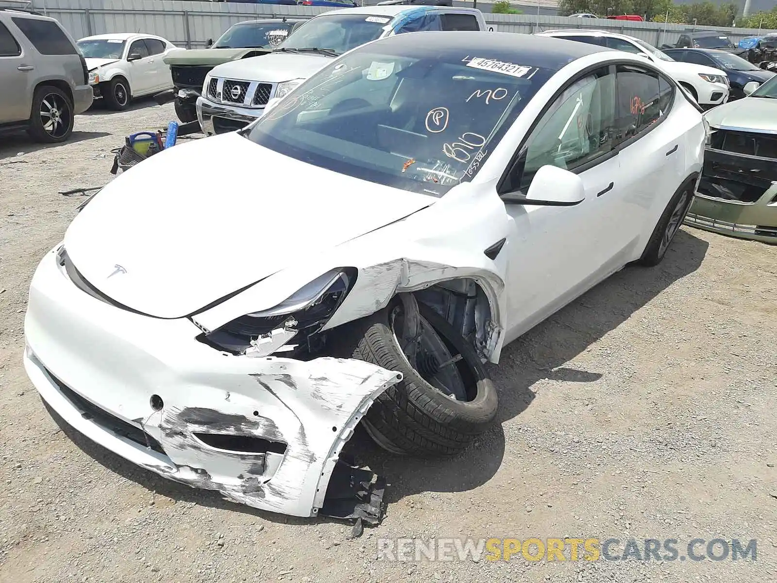 2 Photograph of a damaged car 5YJYGDEE2LF015213 TESLA MODEL Y 2020