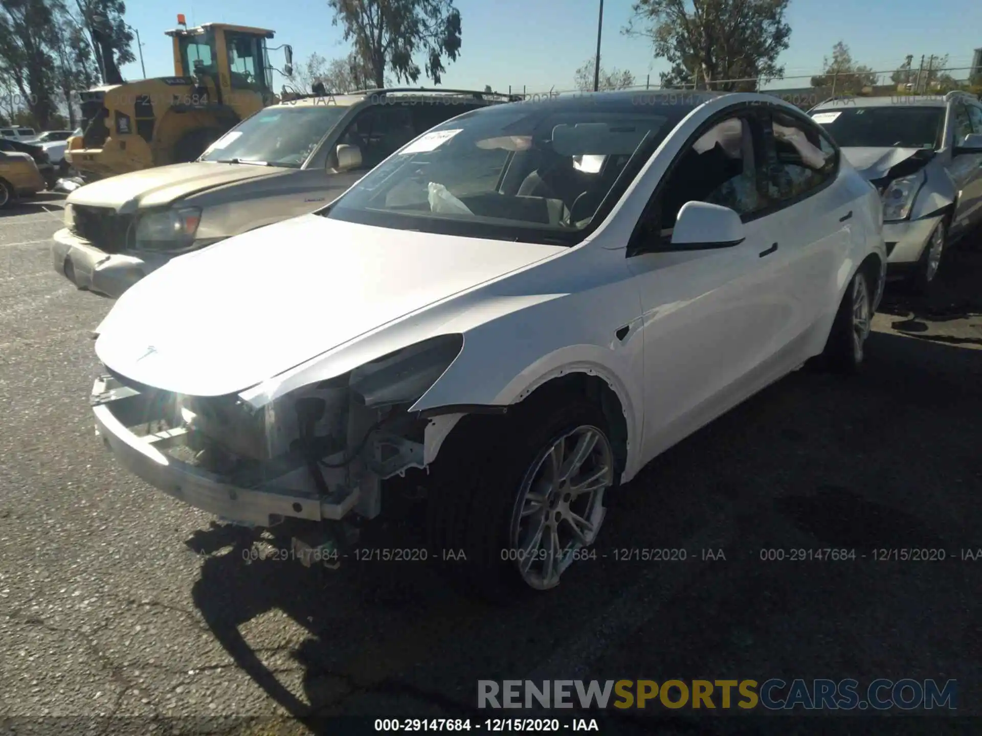 2 Photograph of a damaged car 5YJYGDEE2LF015275 TESLA MODEL Y 2020