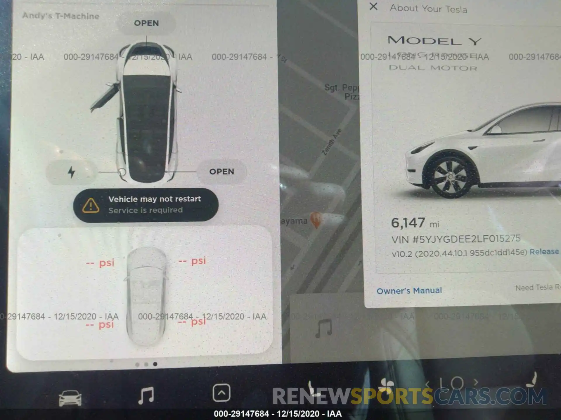 7 Photograph of a damaged car 5YJYGDEE2LF015275 TESLA MODEL Y 2020