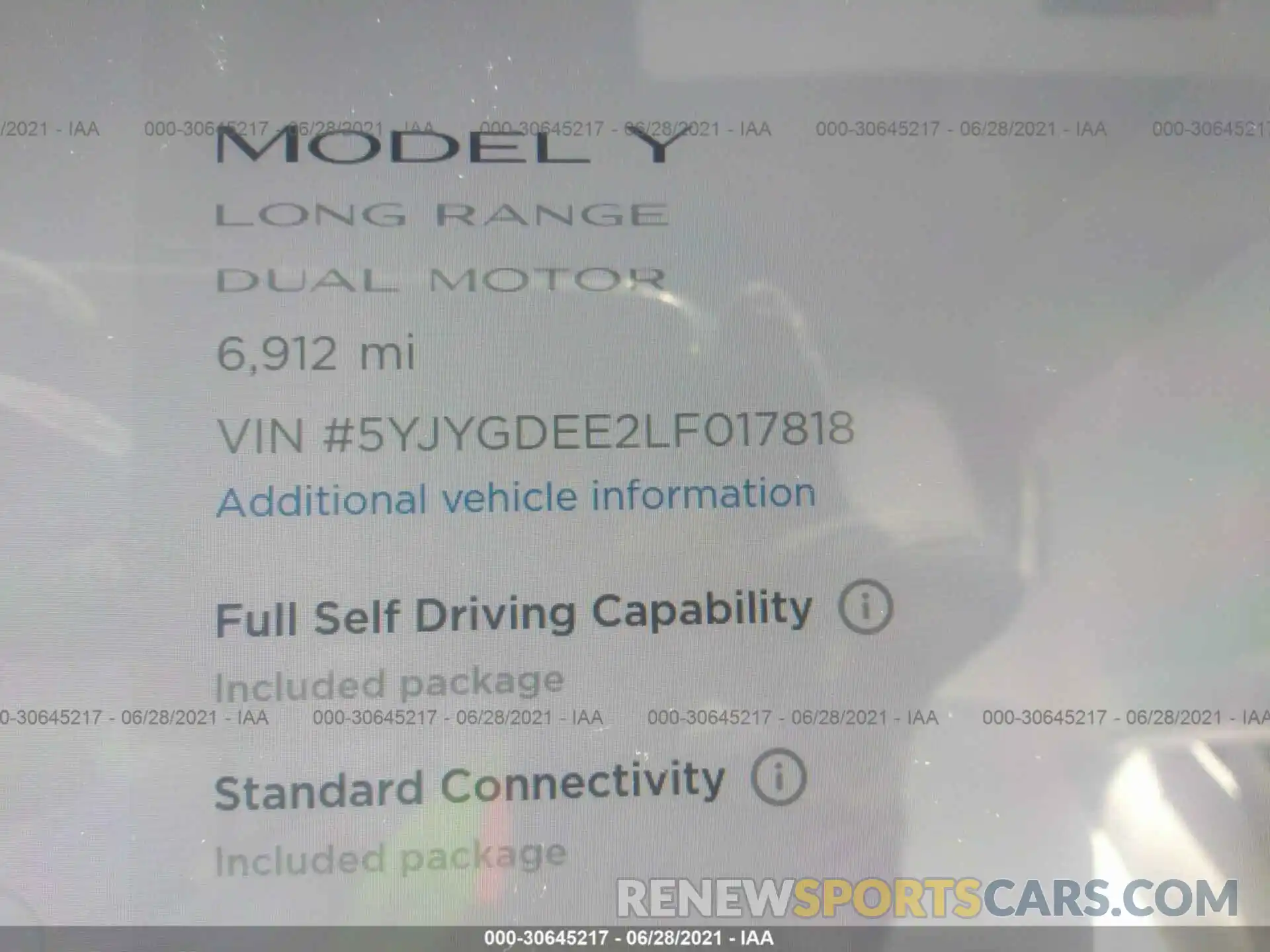 9 Фотография поврежденного автомобиля 5YJYGDEE2LF017818 TESLA MODEL Y 2020