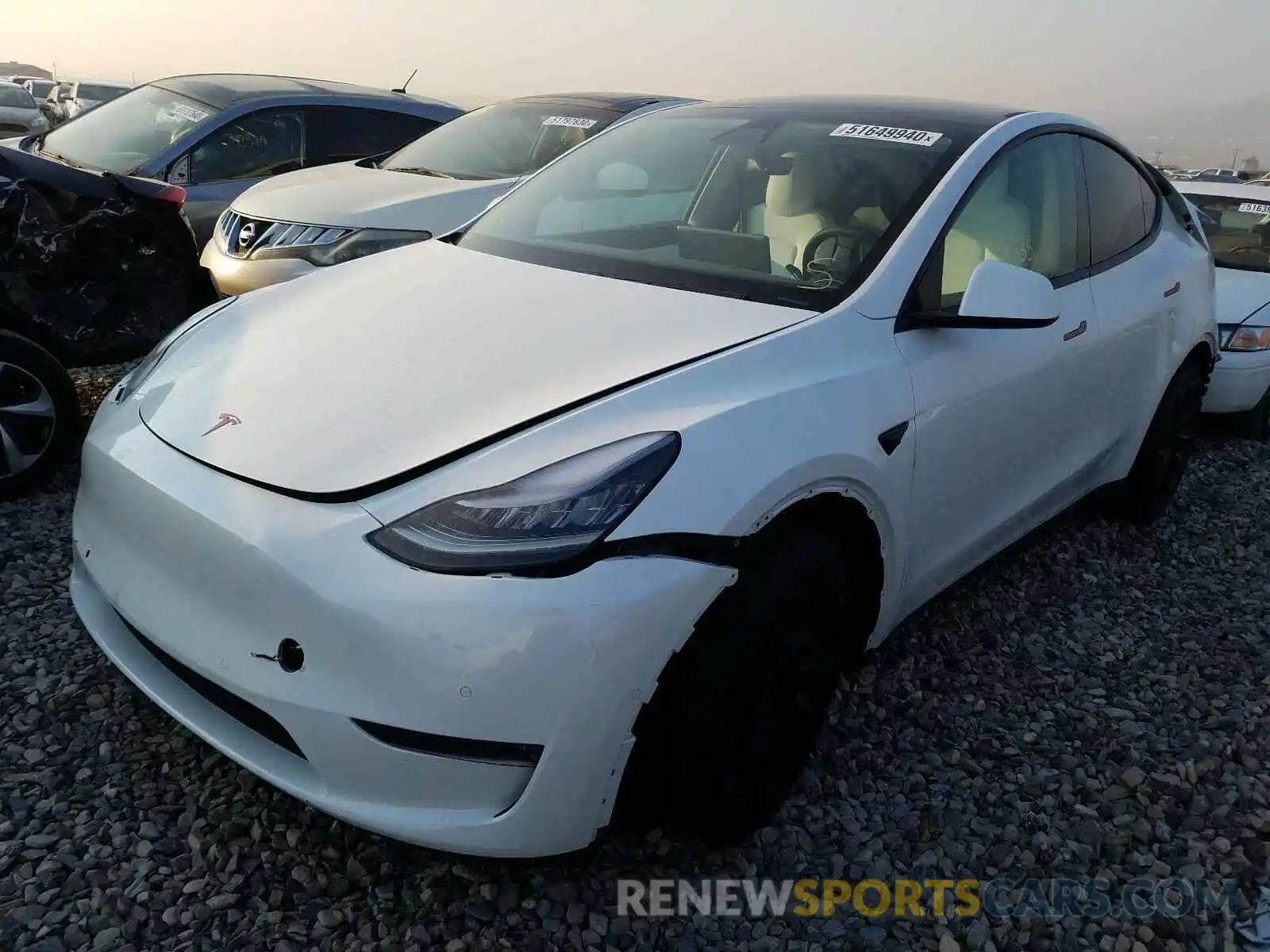 2 Photograph of a damaged car 5YJYGDEE2LF025756 TESLA MODEL Y 2020