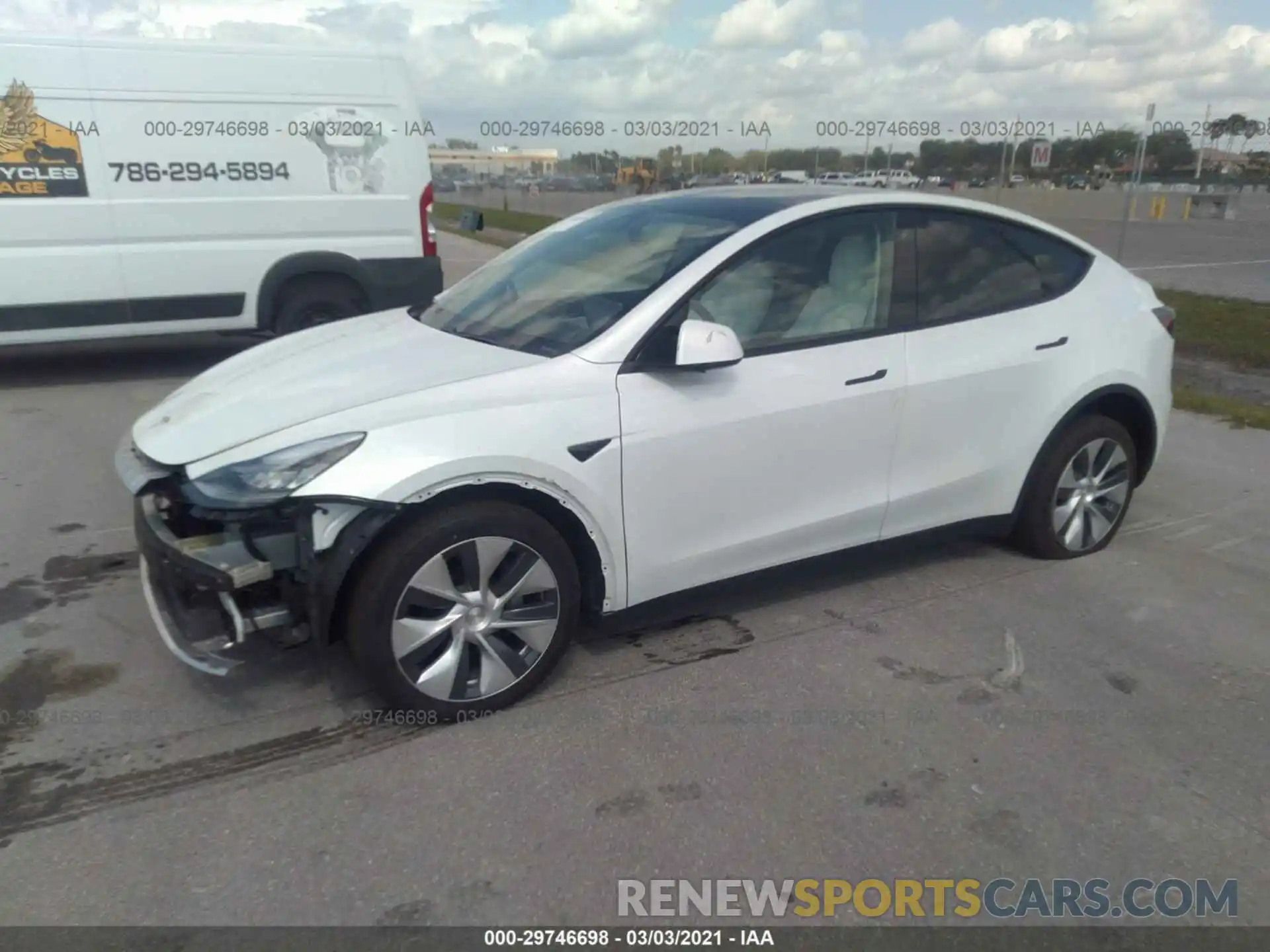 2 Photograph of a damaged car 5YJYGDEE2LF027393 TESLA MODEL Y 2020