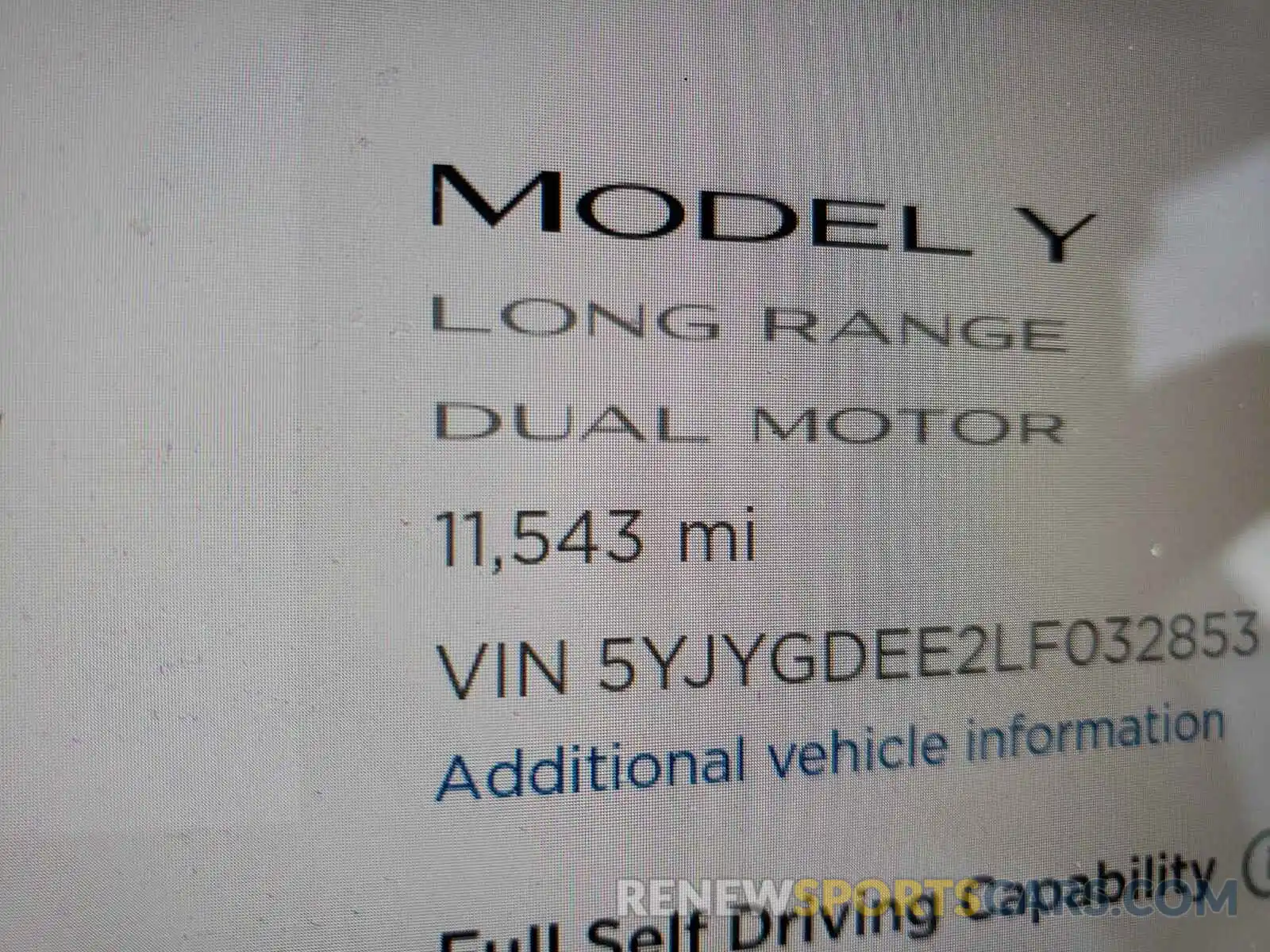 8 Фотография поврежденного автомобиля 5YJYGDEE2LF032853 TESLA MODEL Y 2020