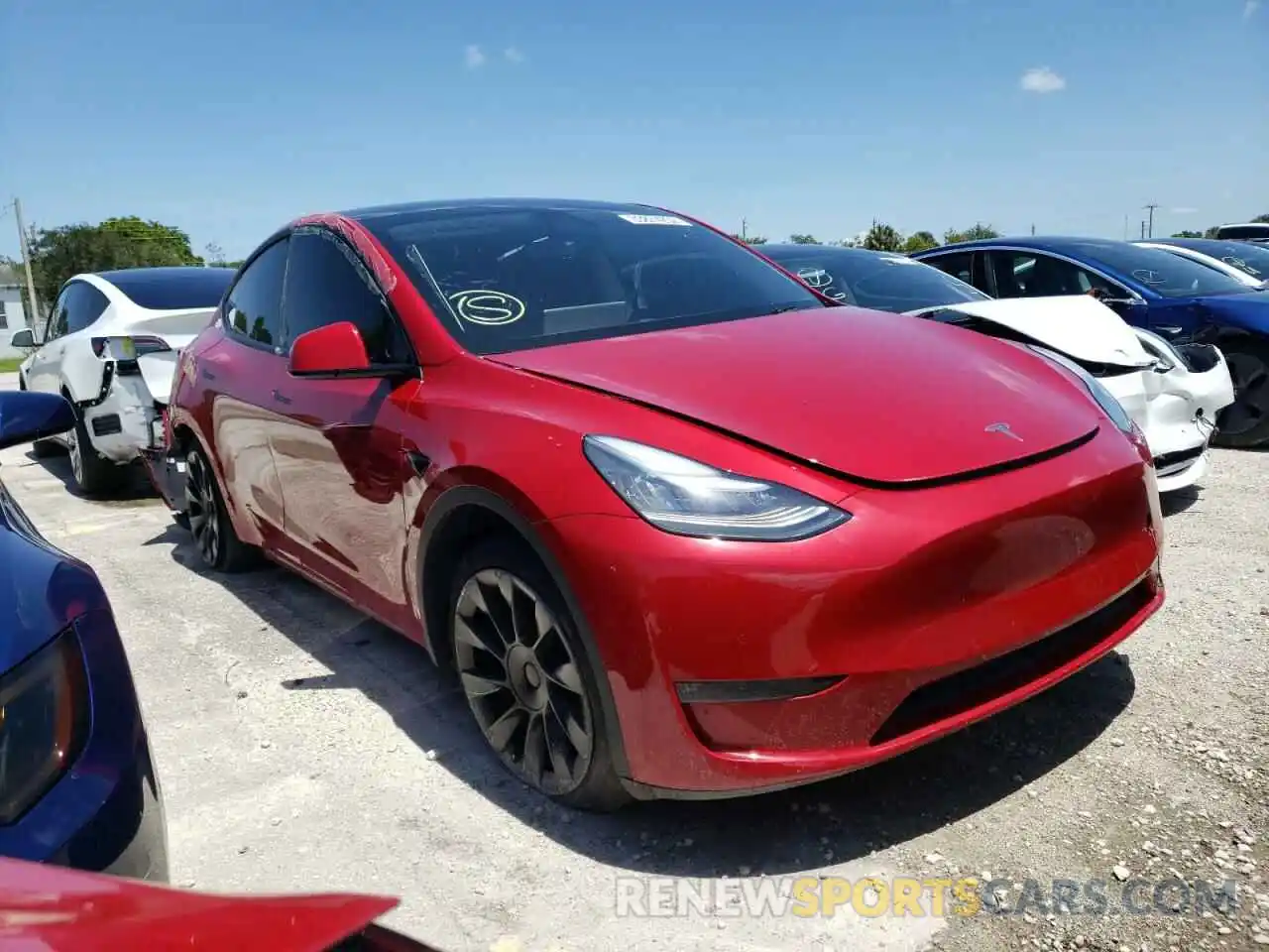 1 Photograph of a damaged car 5YJYGDEE2LF033372 TESLA MODEL Y 2020