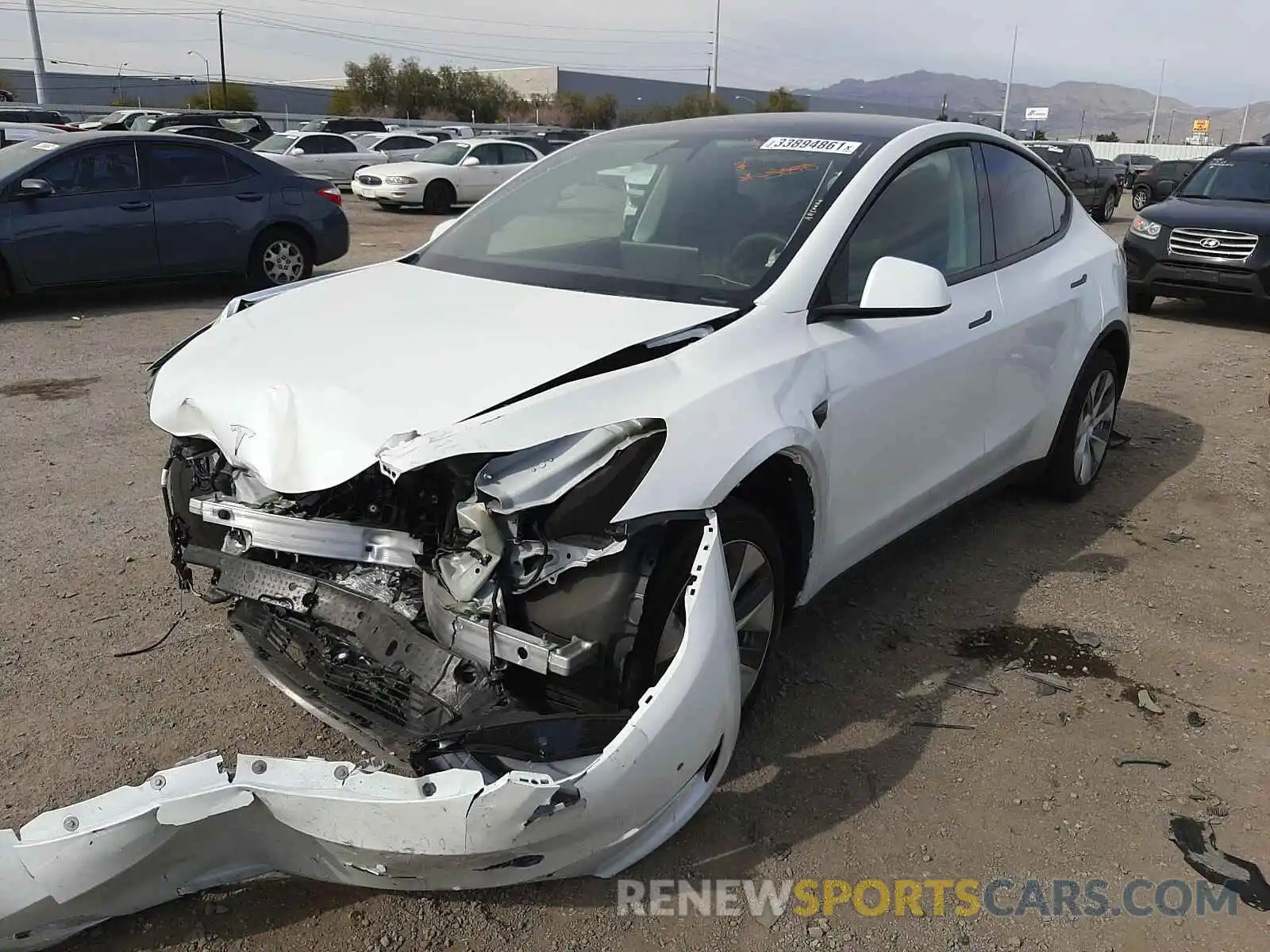 2 Photograph of a damaged car 5YJYGDEE2LF035140 TESLA MODEL Y 2020