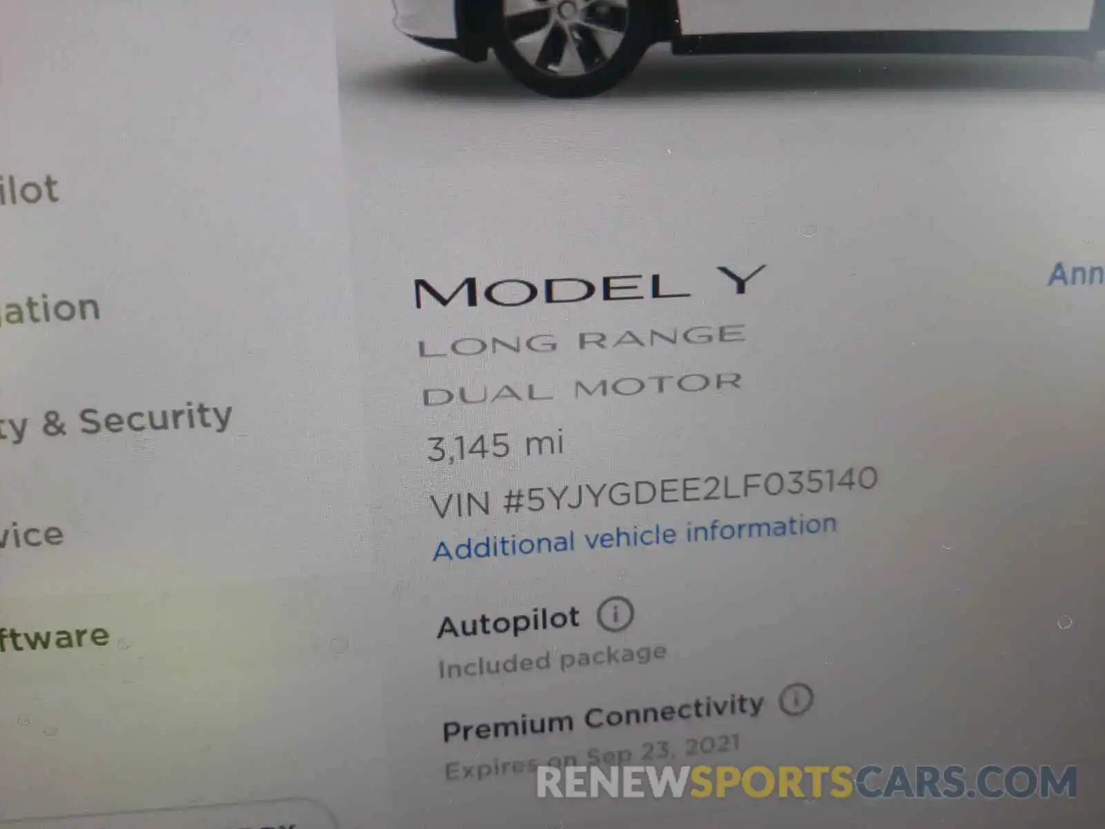 8 Фотография поврежденного автомобиля 5YJYGDEE2LF035140 TESLA MODEL Y 2020