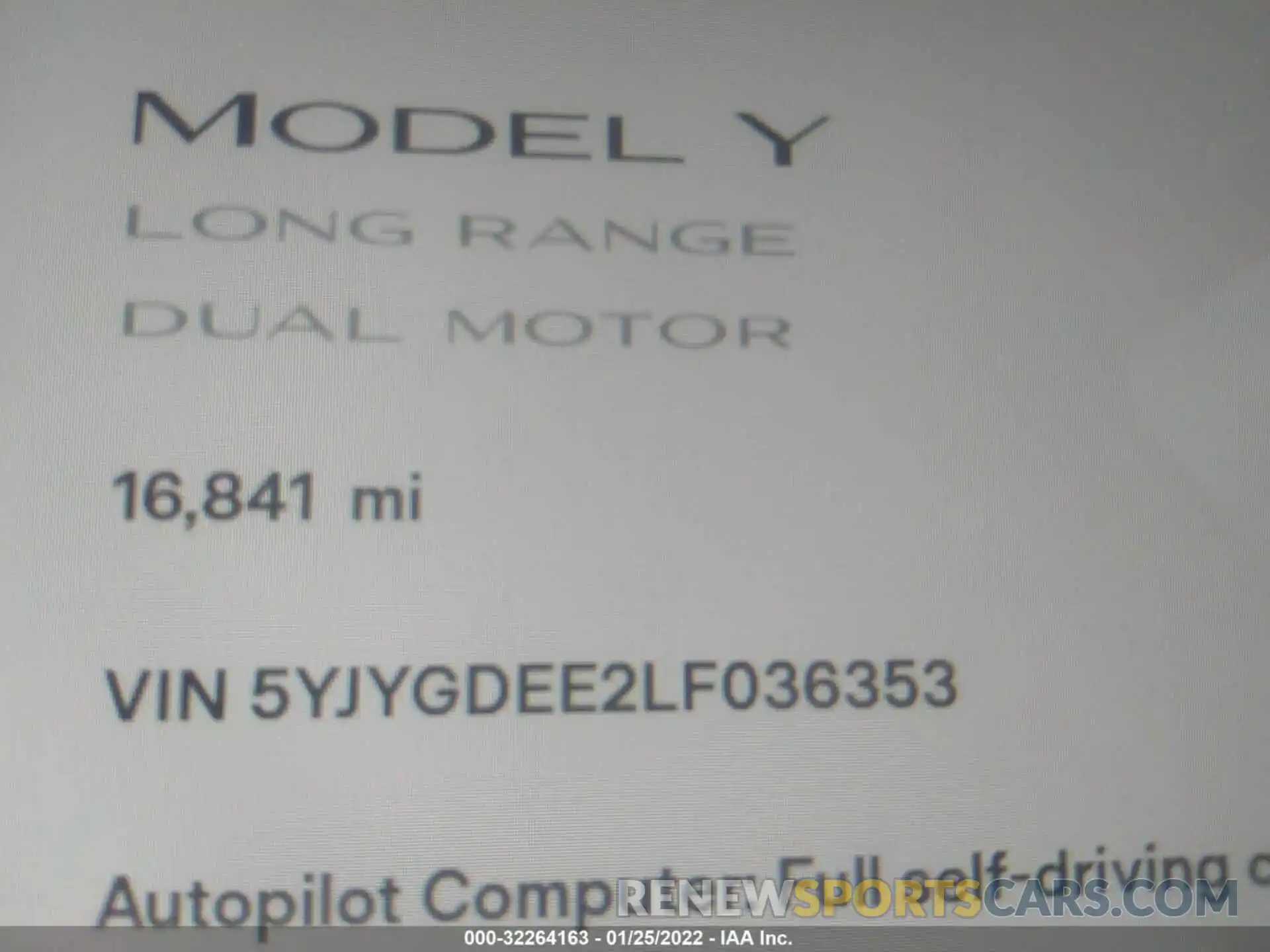 9 Фотография поврежденного автомобиля 5YJYGDEE2LF036353 TESLA MODEL Y 2020