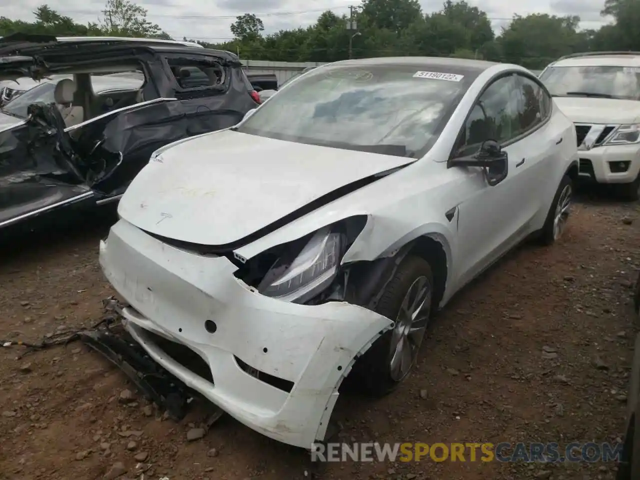 2 Photograph of a damaged car 5YJYGDEE2LF044369 TESLA MODEL Y 2020