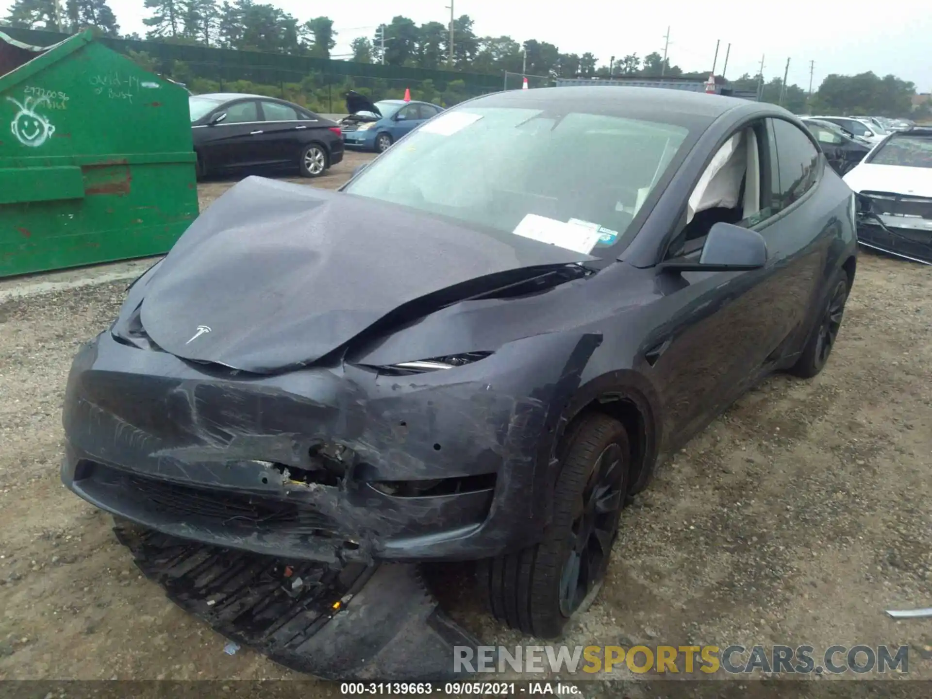 2 Photograph of a damaged car 5YJYGDEE2LF045621 TESLA MODEL Y 2020