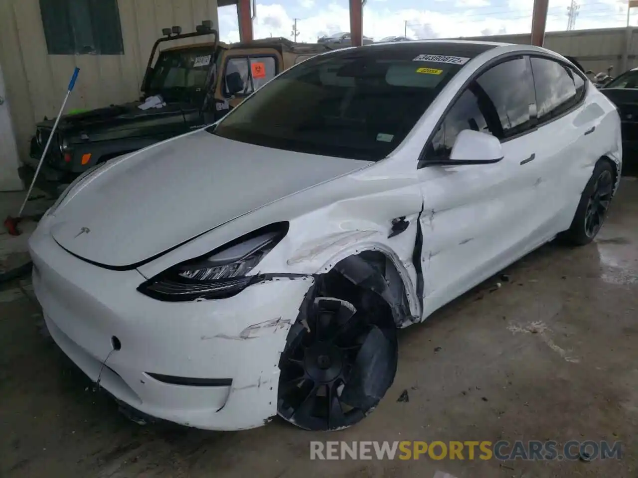 2 Photograph of a damaged car 5YJYGDEE2LF045652 TESLA MODEL Y 2020