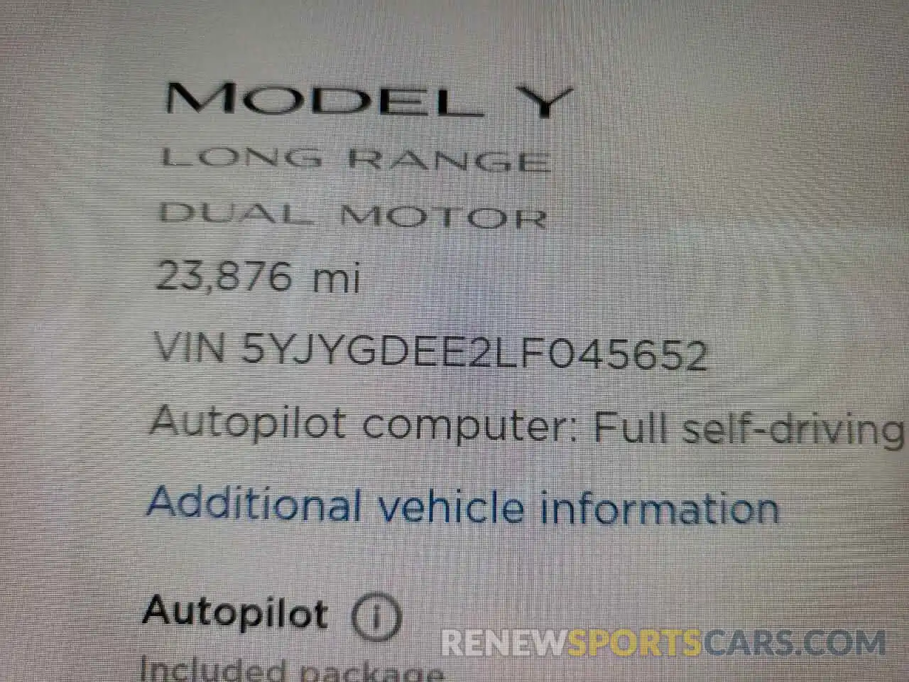 8 Фотография поврежденного автомобиля 5YJYGDEE2LF045652 TESLA MODEL Y 2020