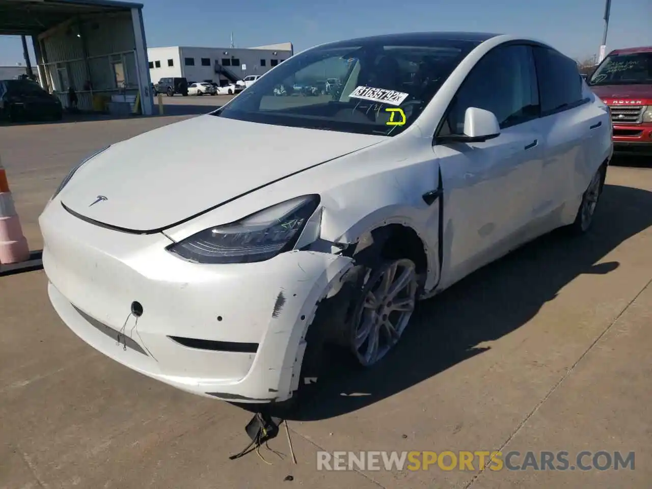 2 Photograph of a damaged car 5YJYGDEE2LF047174 TESLA MODEL Y 2020