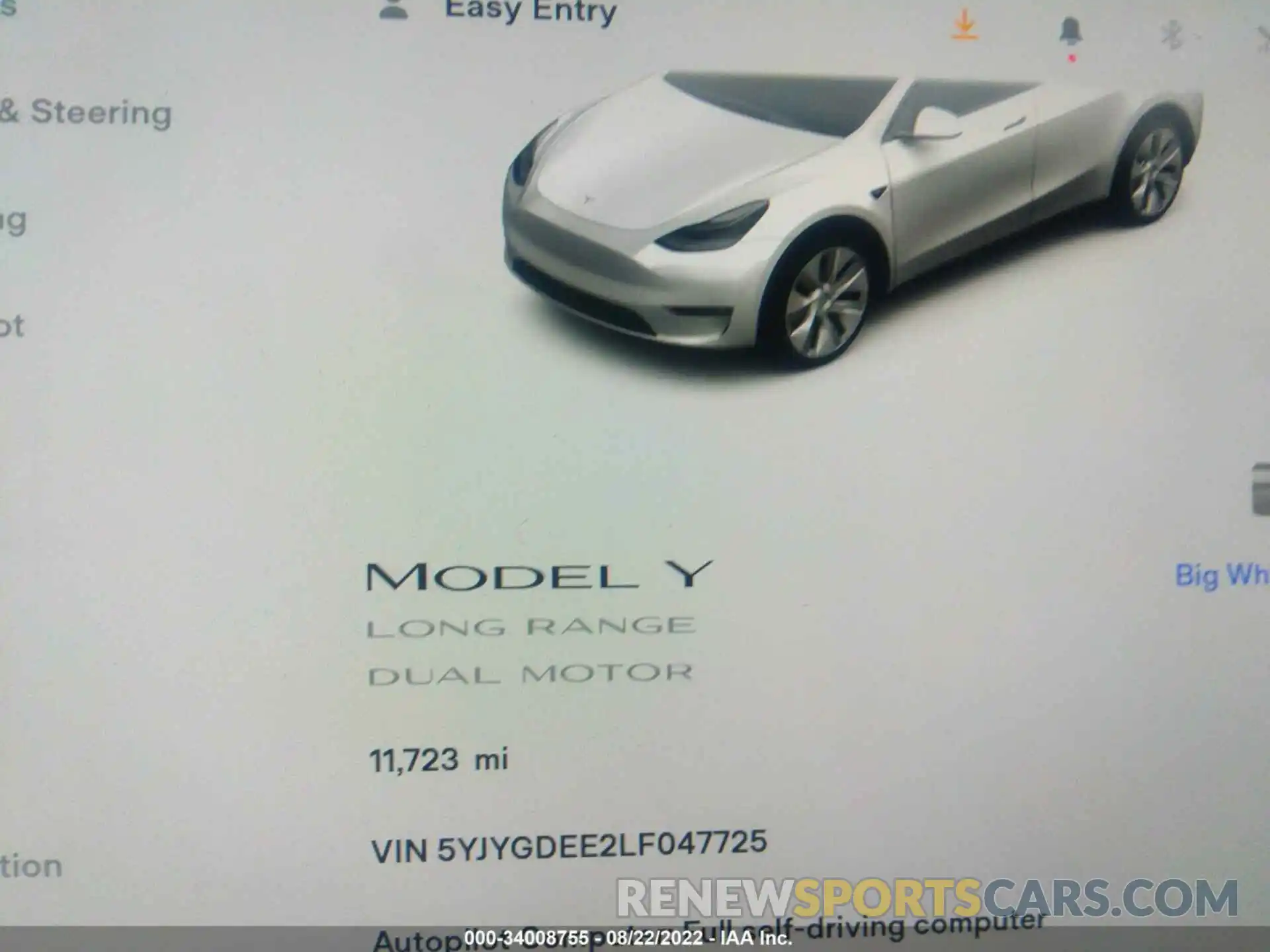 7 Photograph of a damaged car 5YJYGDEE2LF047725 TESLA MODEL Y 2020