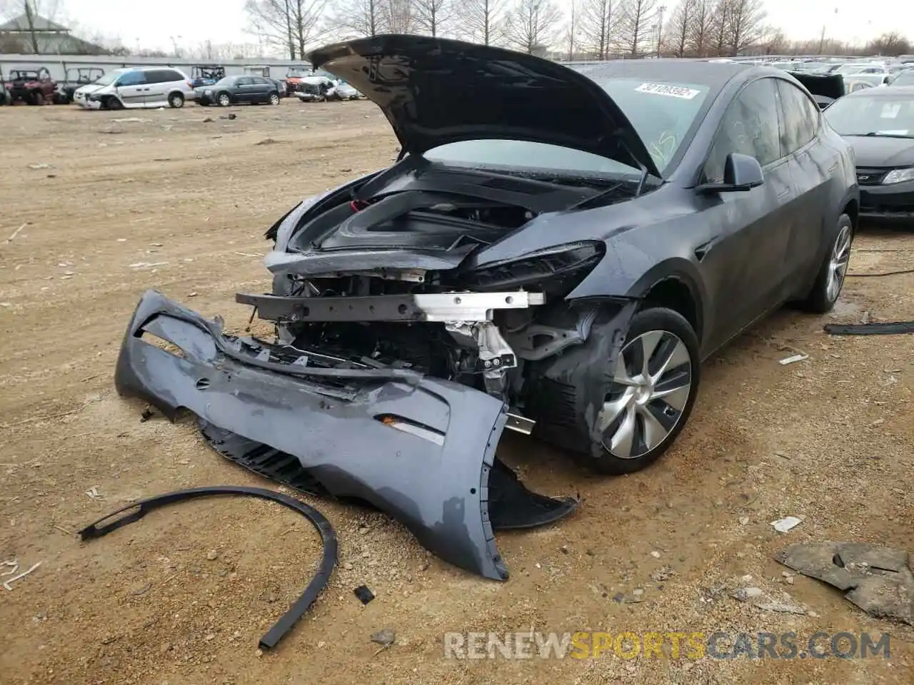 2 Photograph of a damaged car 5YJYGDEE2LF048115 TESLA MODEL Y 2020