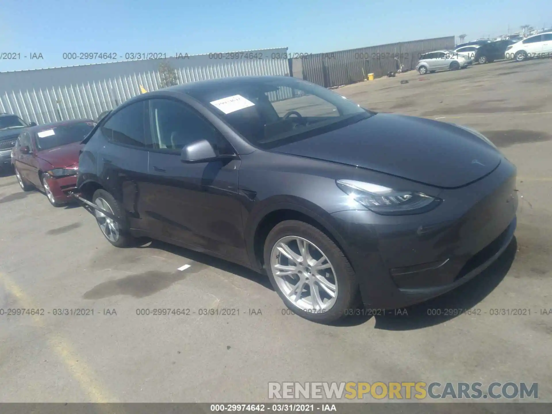 1 Photograph of a damaged car 5YJYGDEE2LF050592 TESLA MODEL Y 2020