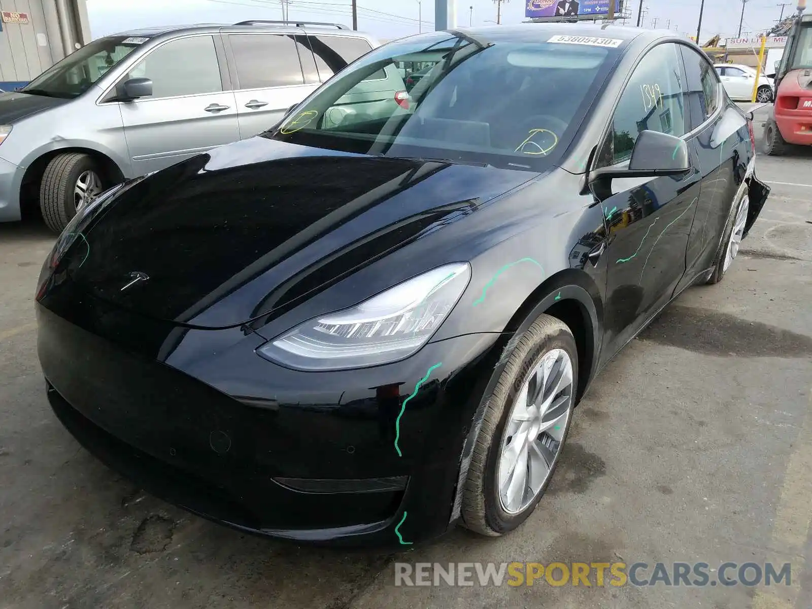 2 Photograph of a damaged car 5YJYGDEE2LF050656 TESLA MODEL Y 2020