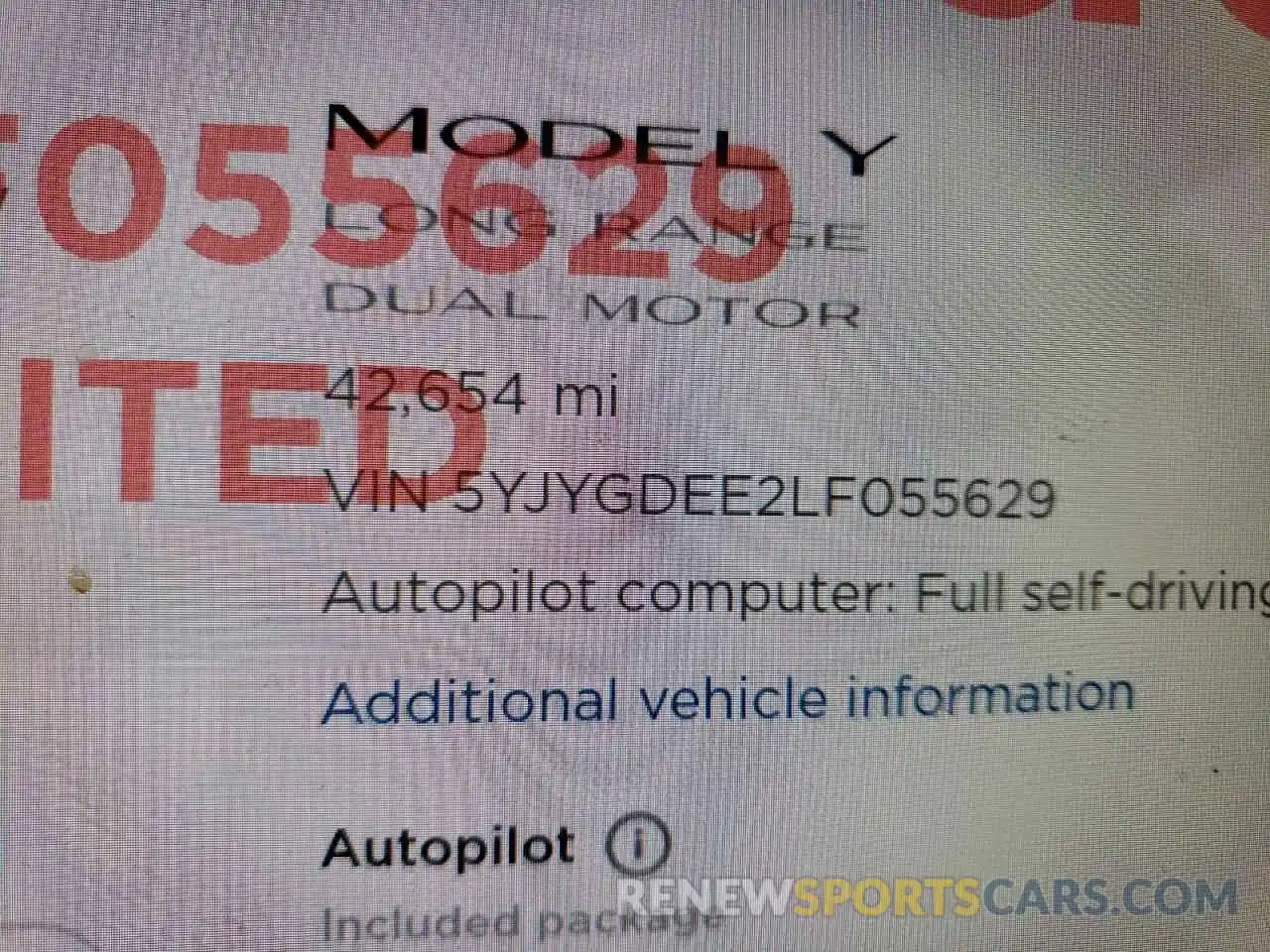 8 Photograph of a damaged car 5YJYGDEE2LF055629 TESLA MODEL Y 2020