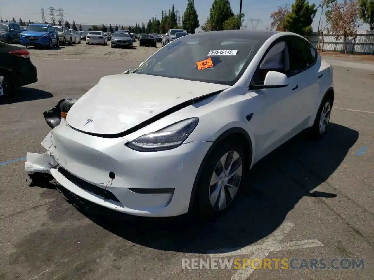 2 Фотография поврежденного автомобиля 5YJYGDEE3LF010568 TESLA MODEL Y 2020