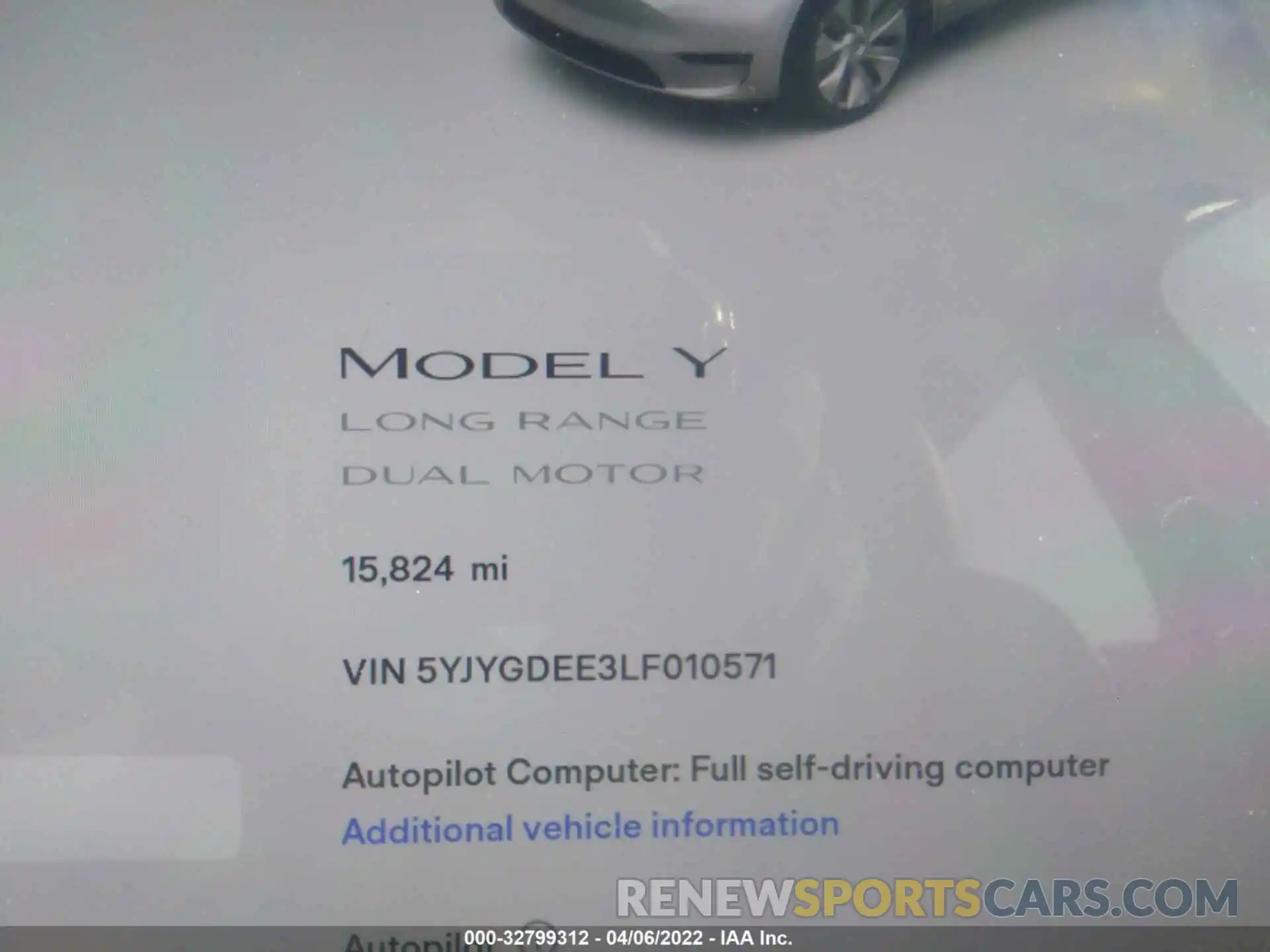 7 Фотография поврежденного автомобиля 5YJYGDEE3LF010571 TESLA MODEL Y 2020