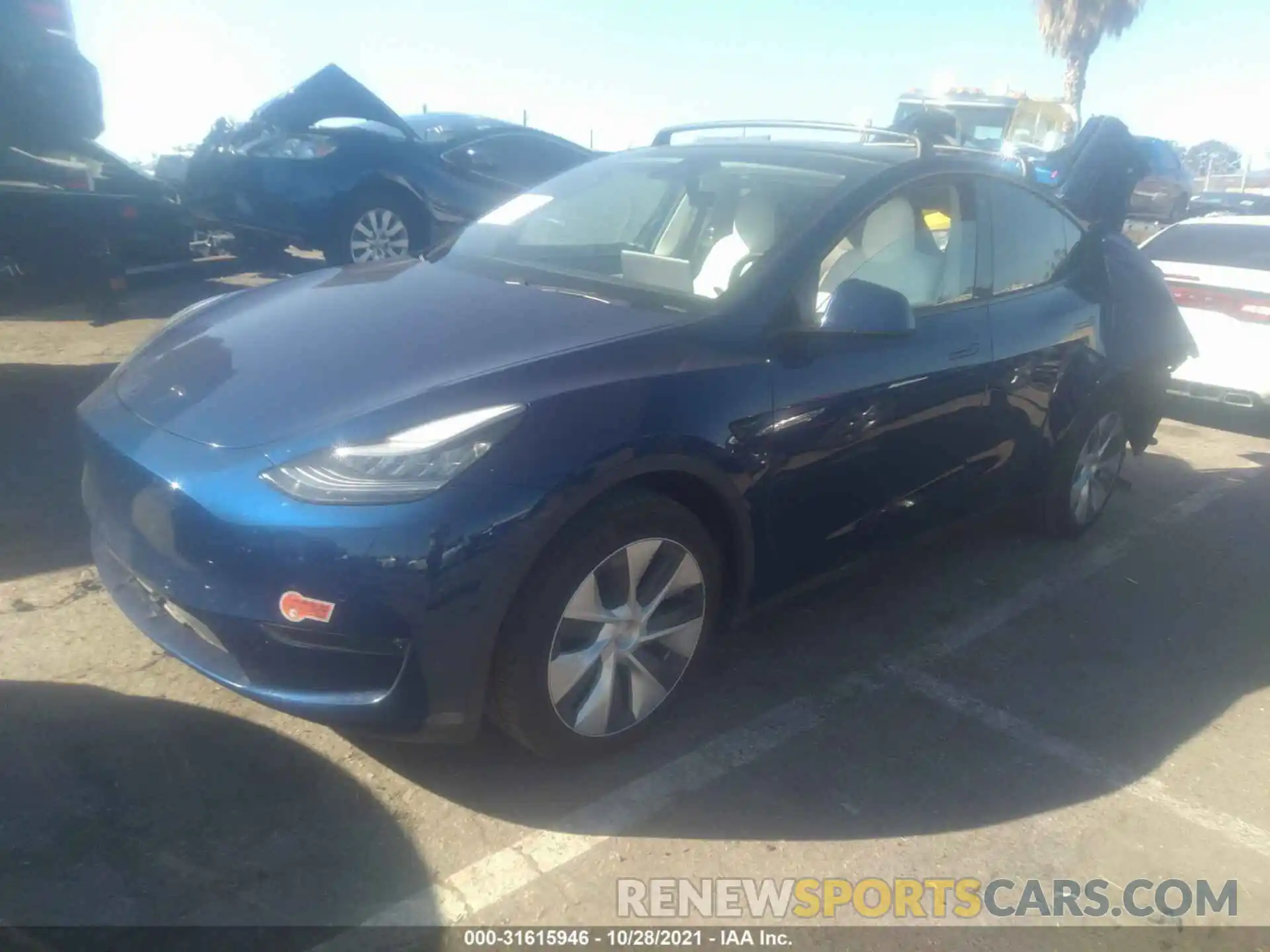 2 Photograph of a damaged car 5YJYGDEE3LF023367 TESLA MODEL Y 2020